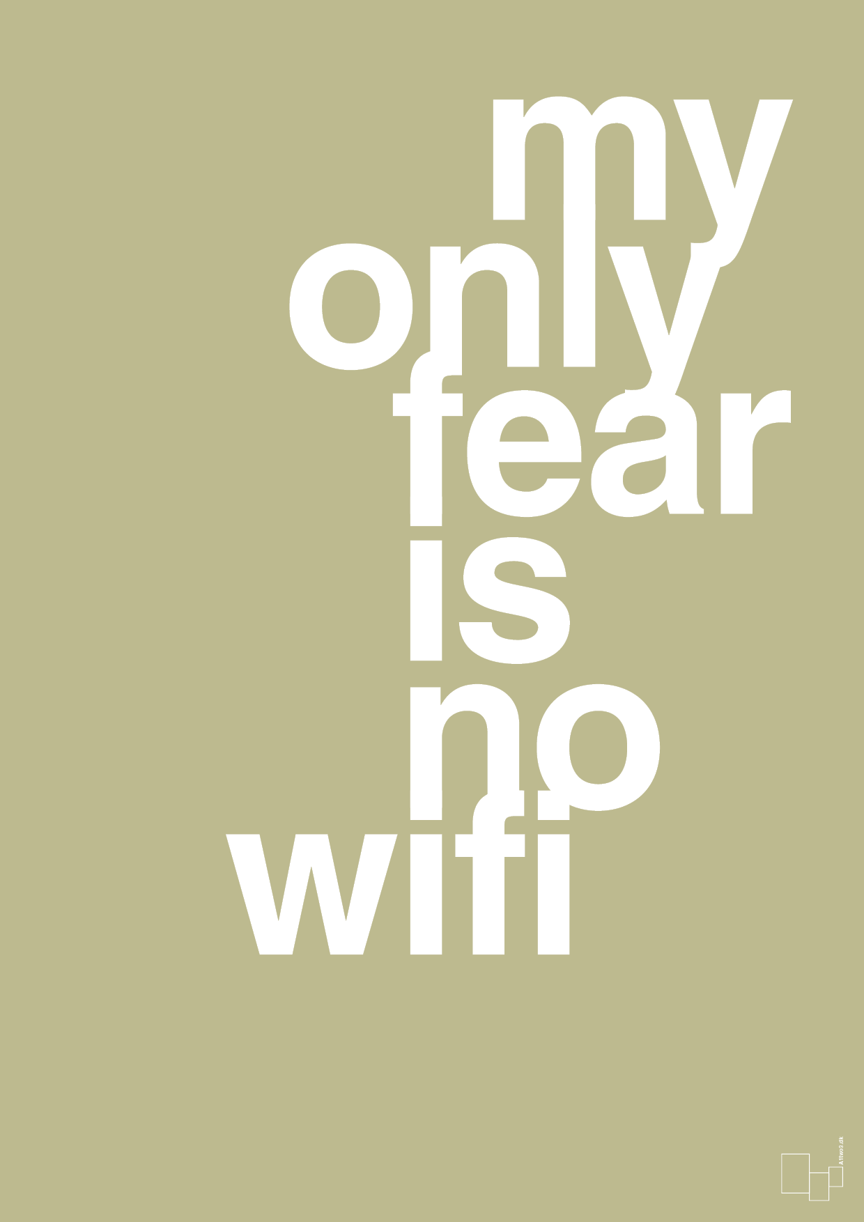 plakat: my only fear is no wifi - back to nature-Gaming-A1two3