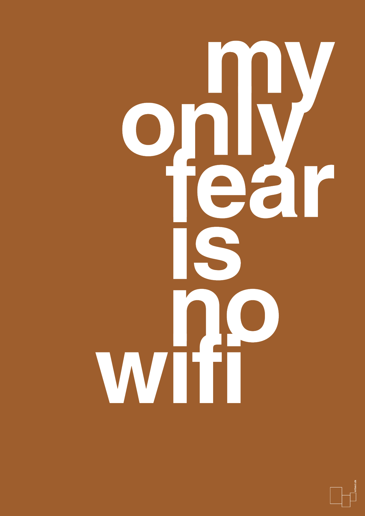 plakat: my only fear is no wifi - cognac-Gaming-A1two3