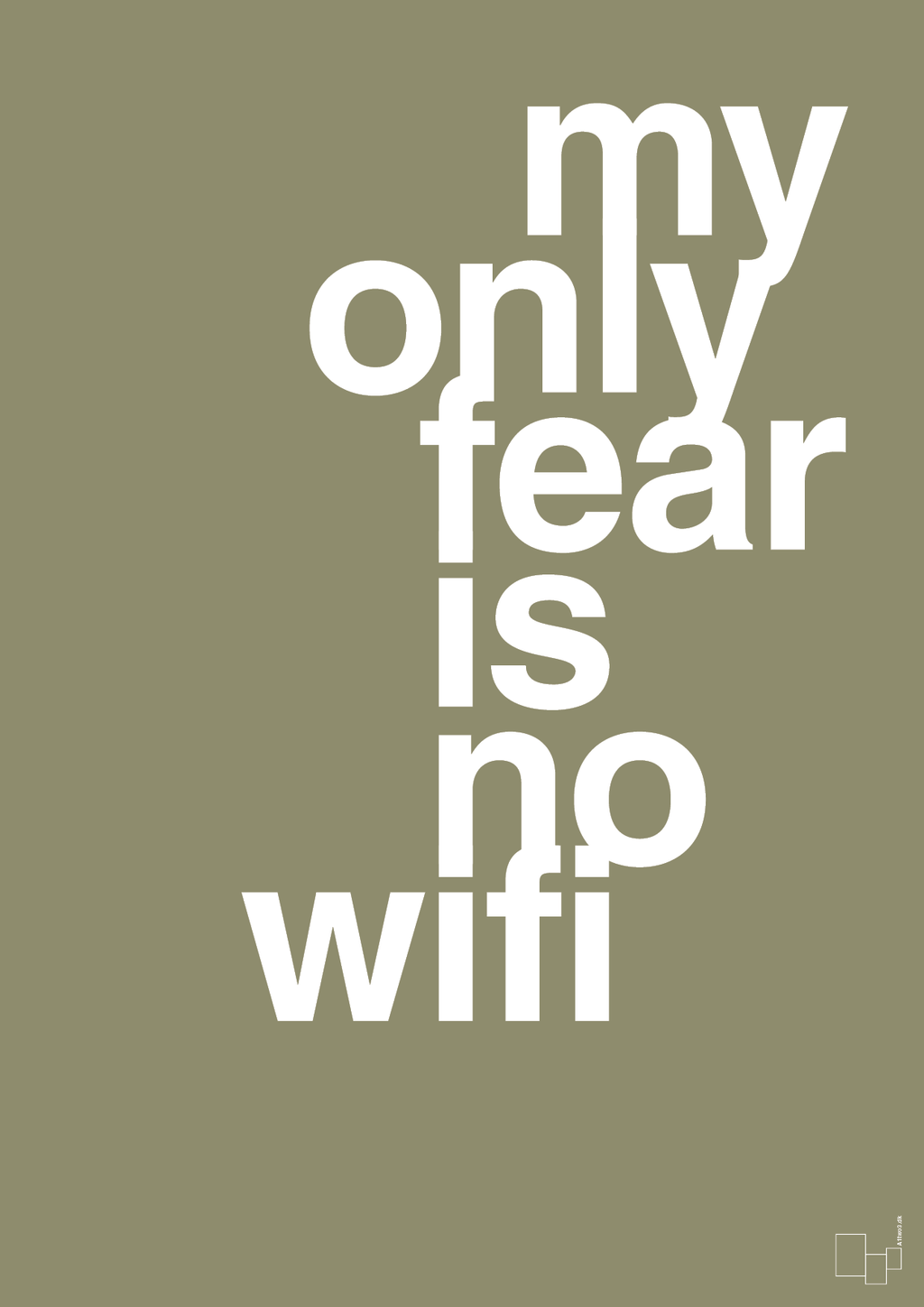 plakat: my only fear is no wifi - misty forrest-Gaming-A1two3