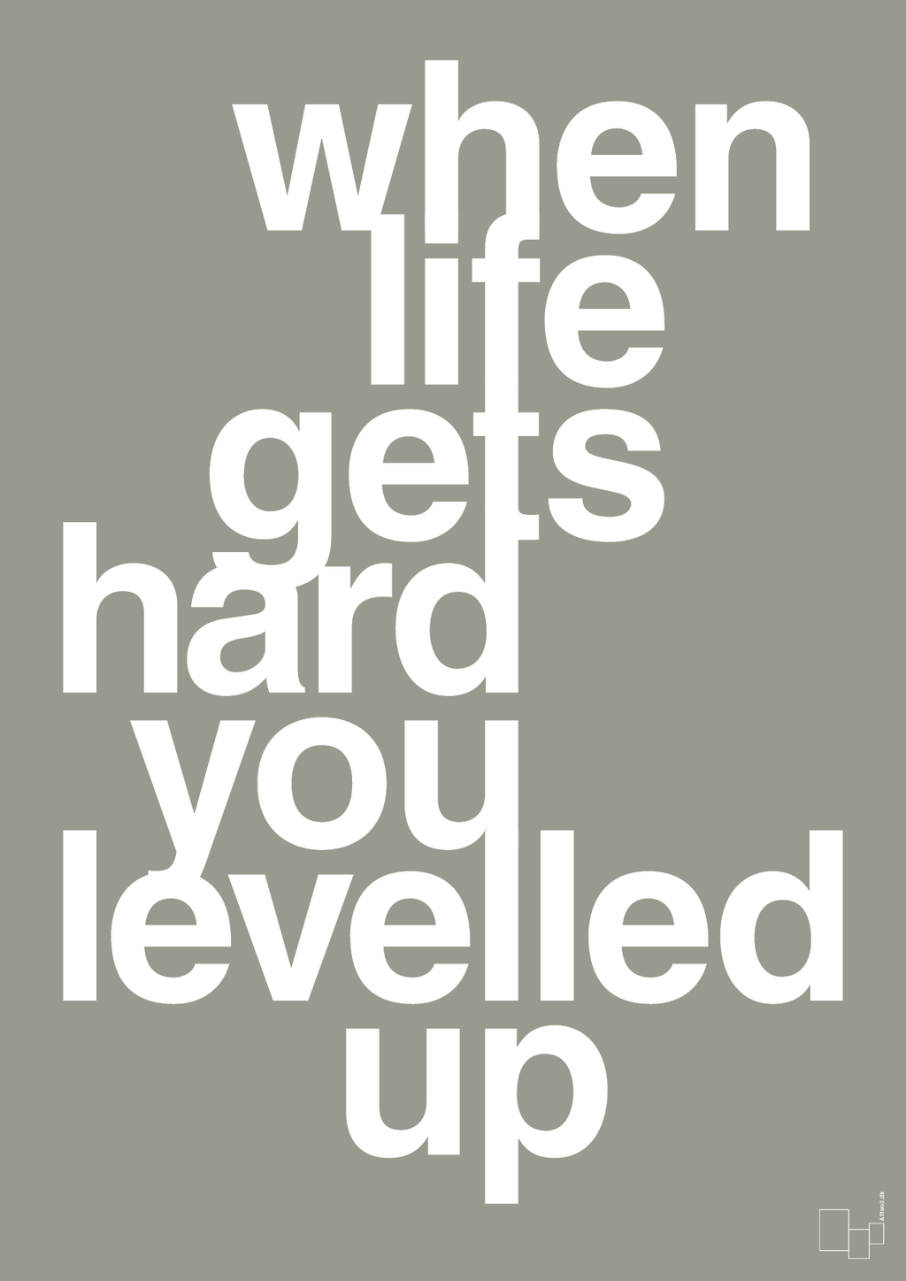 plakat: when life gets hard - battleship gray-Gaming-A1two3