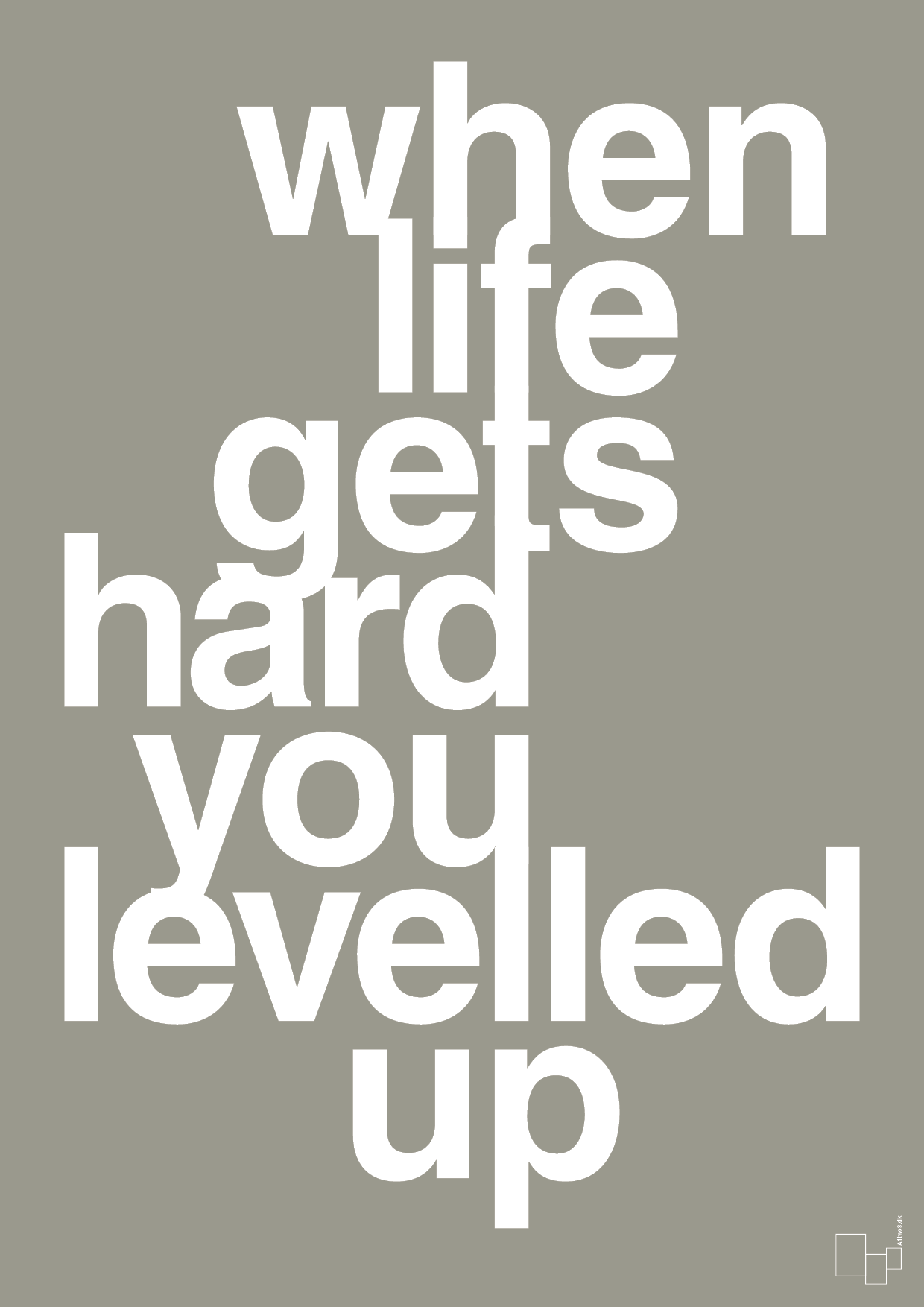 plakat: when life gets hard - battleship gray-Gaming-A1two3
