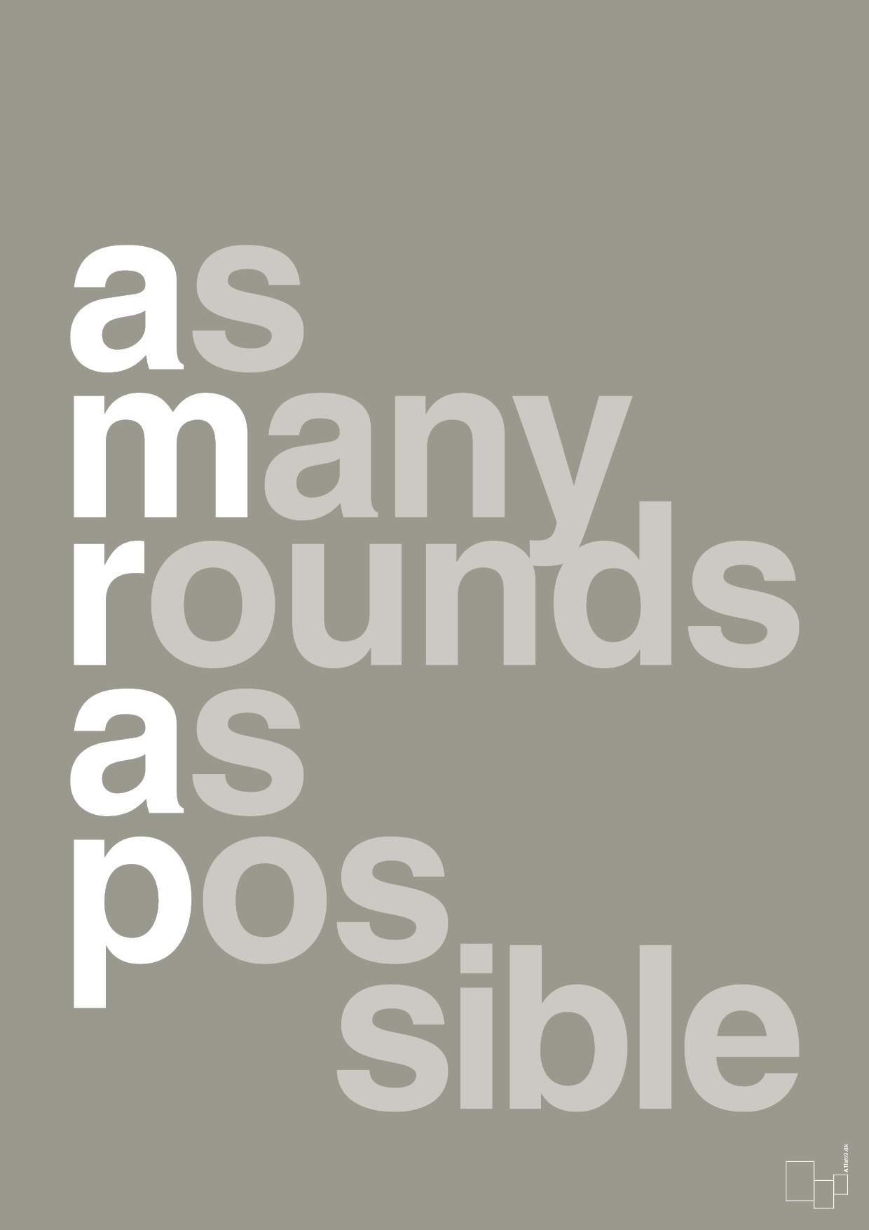 plakat: amrap - battleship gray-Fitness-A1two3