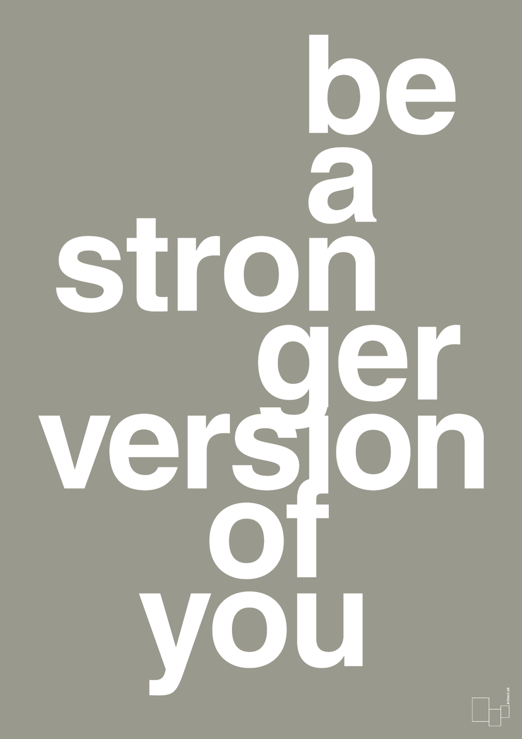 plakat: be a stronger version of you - battleship gray-Fitness-A1two3