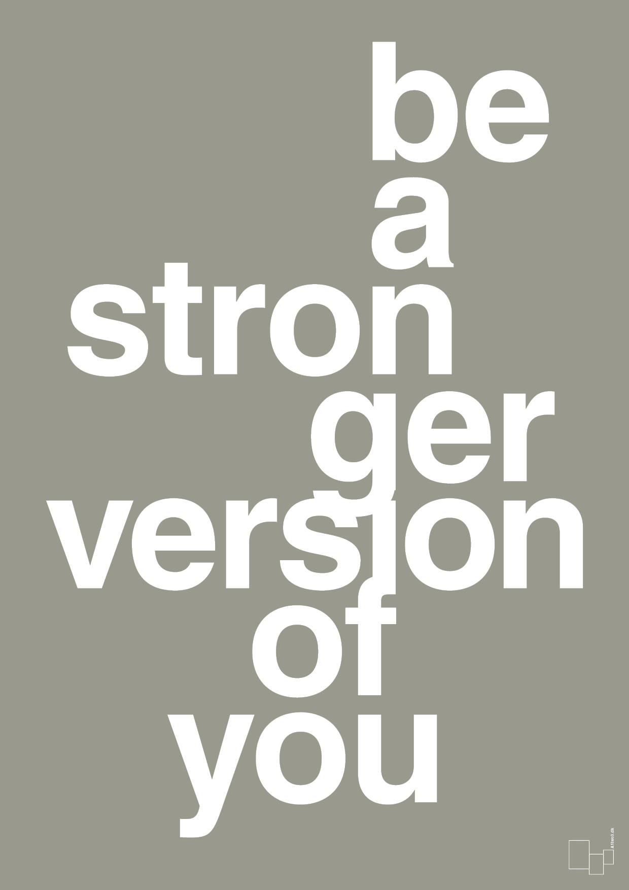 plakat: be a stronger version of you - battleship gray-Fitness-A1two3