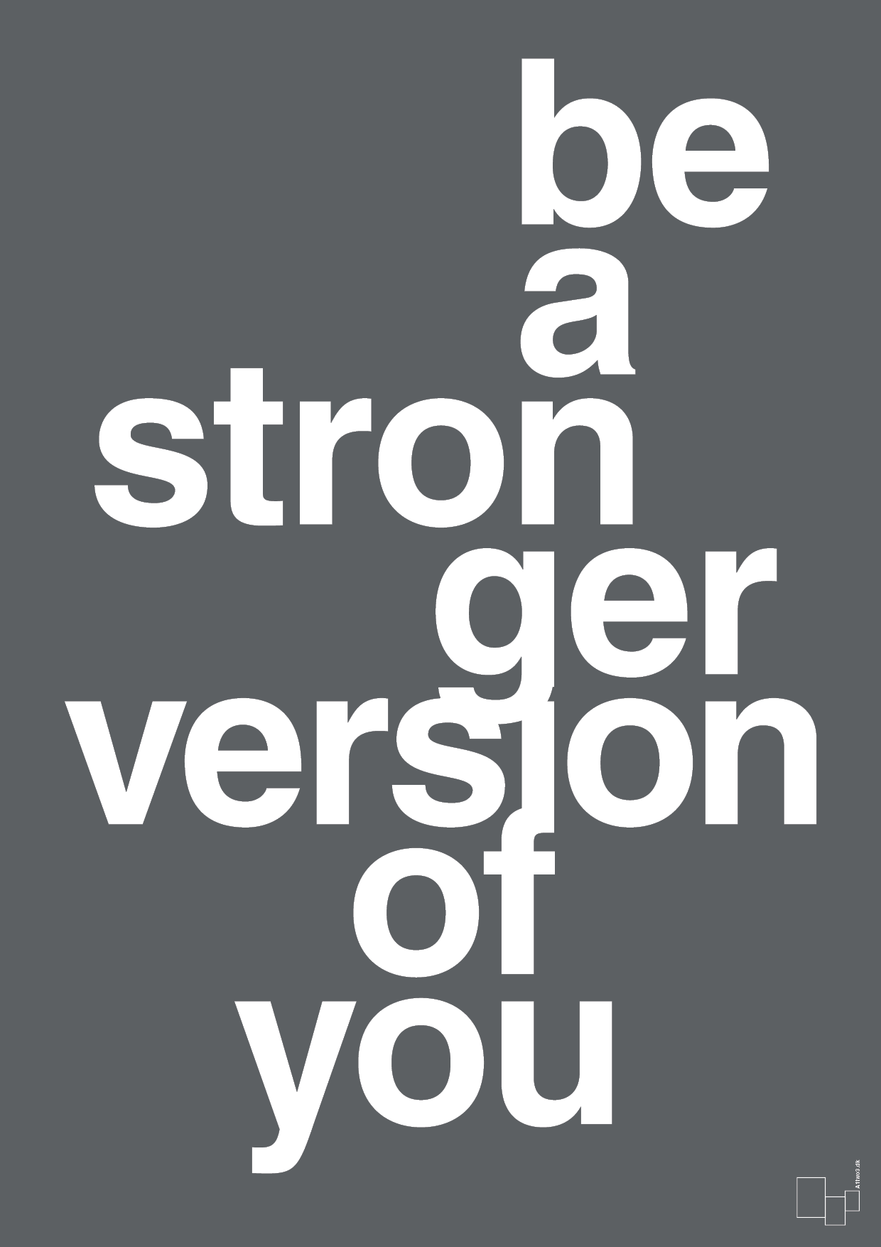 plakat: be a stronger version of you - graphic charcoal-Fitness-A1two3