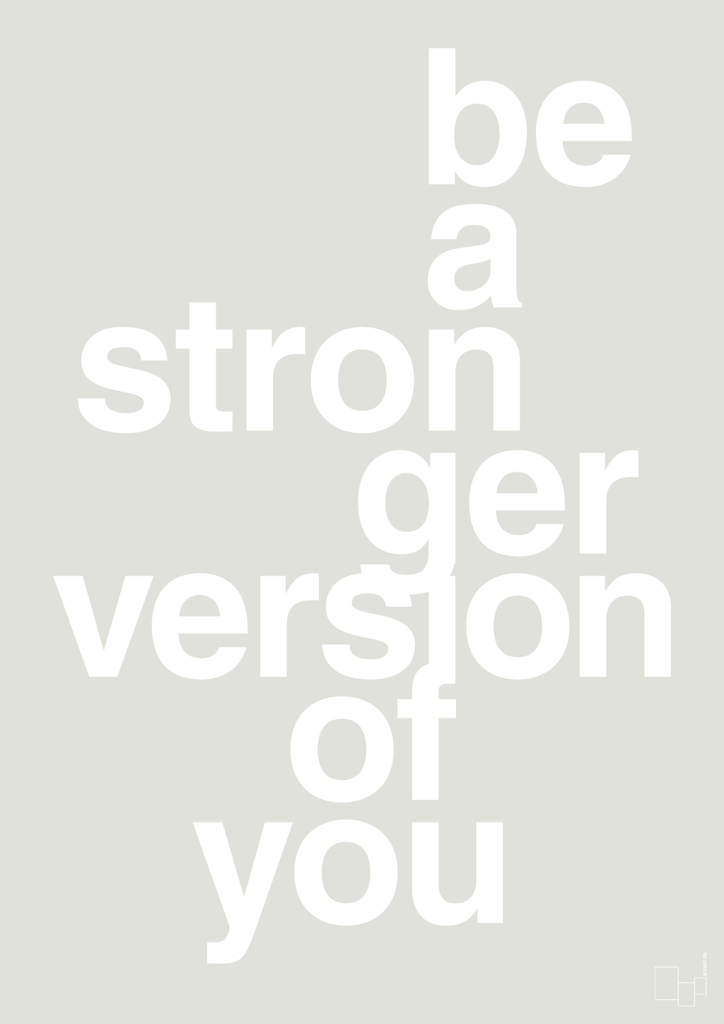 plakat: be a stronger version of you - painters white-Fitness-A1two3
