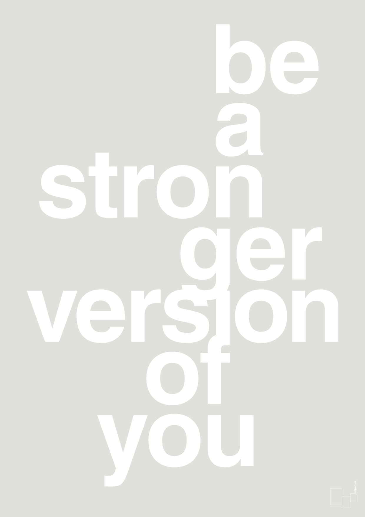 plakat: be a stronger version of you - painters white-Fitness-A1two3