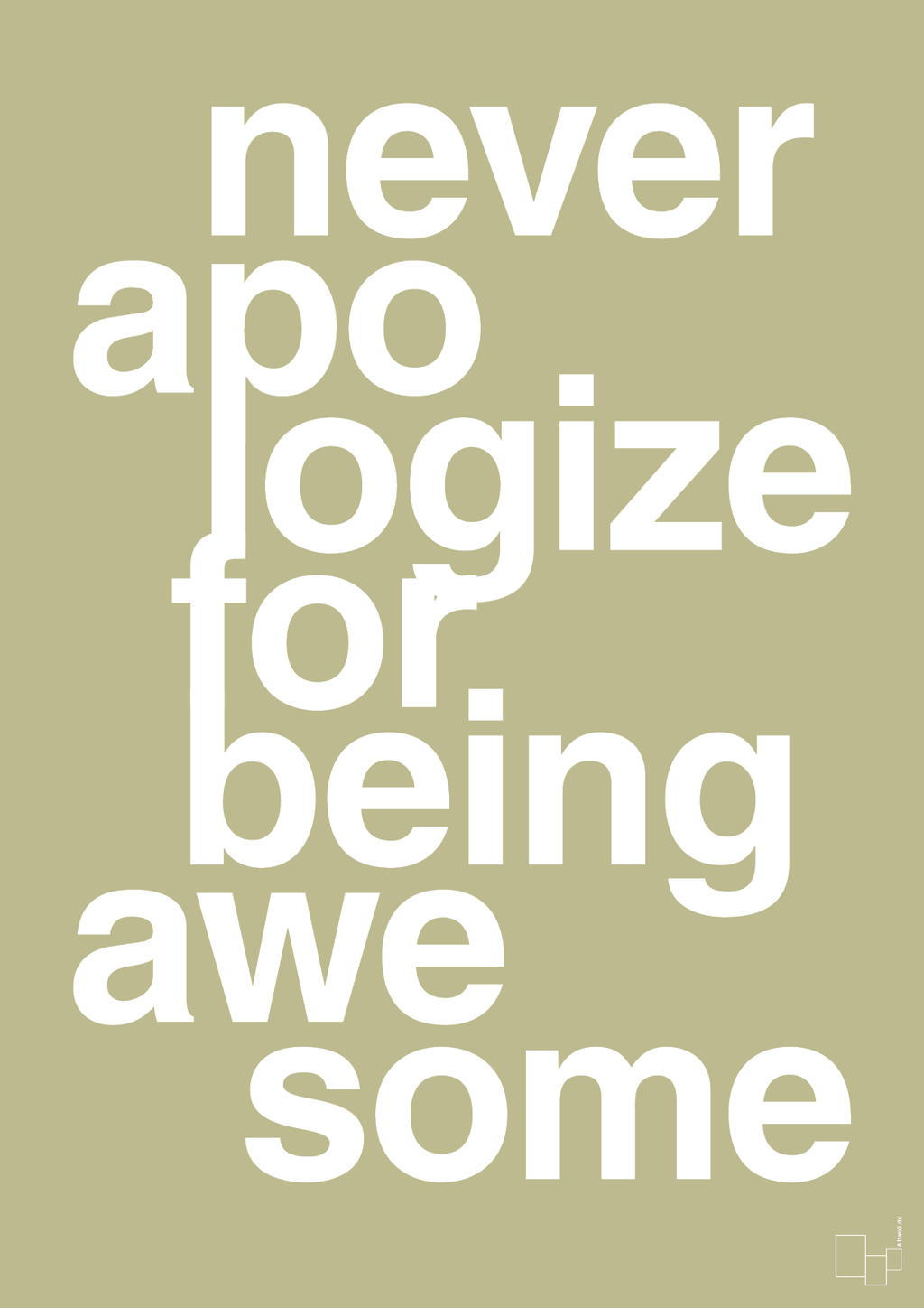 plakat: never apologize for being awesome - back to nature-Fitness-A1two3