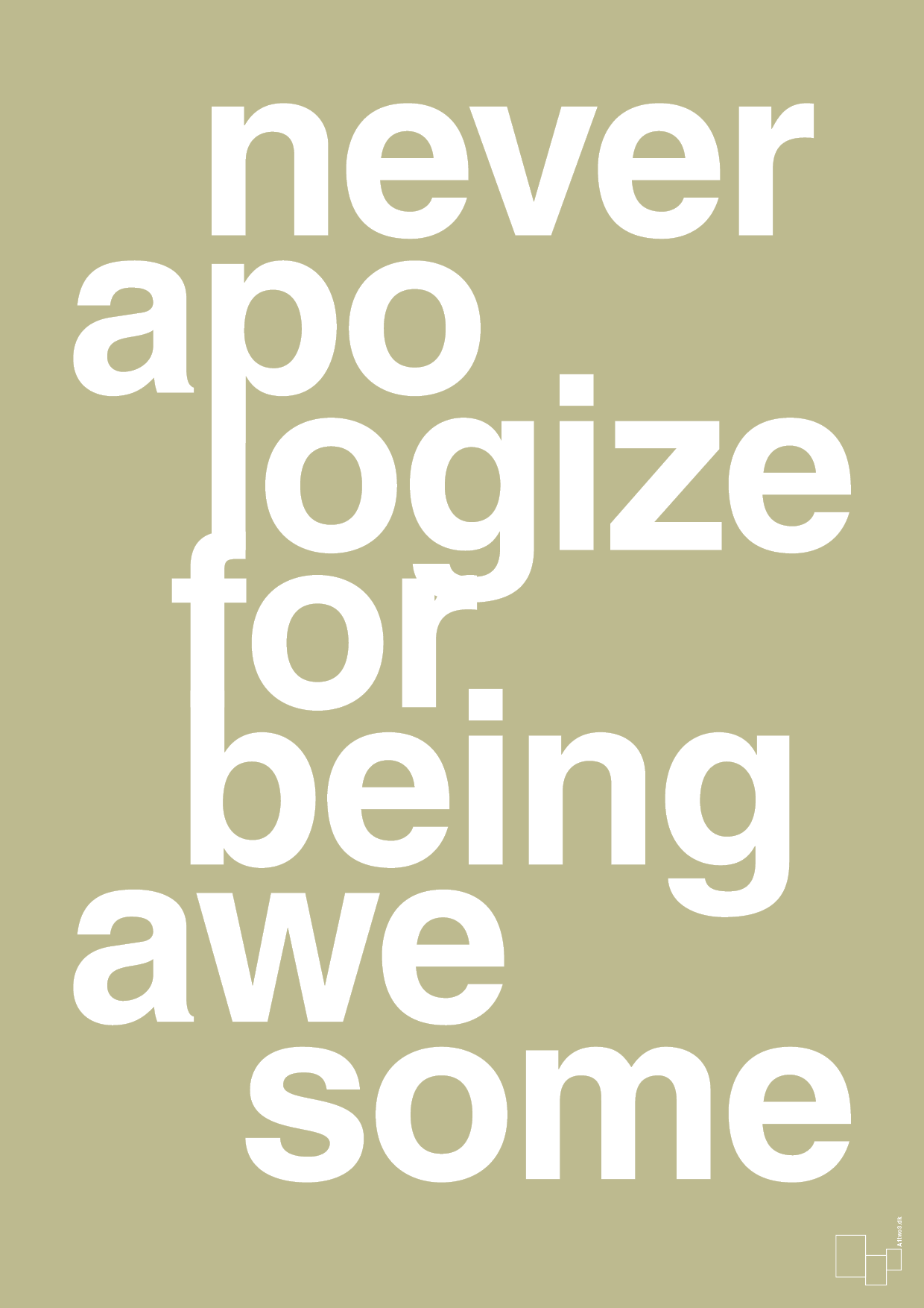 plakat: never apologize for being awesome - back to nature-Fitness-A1two3