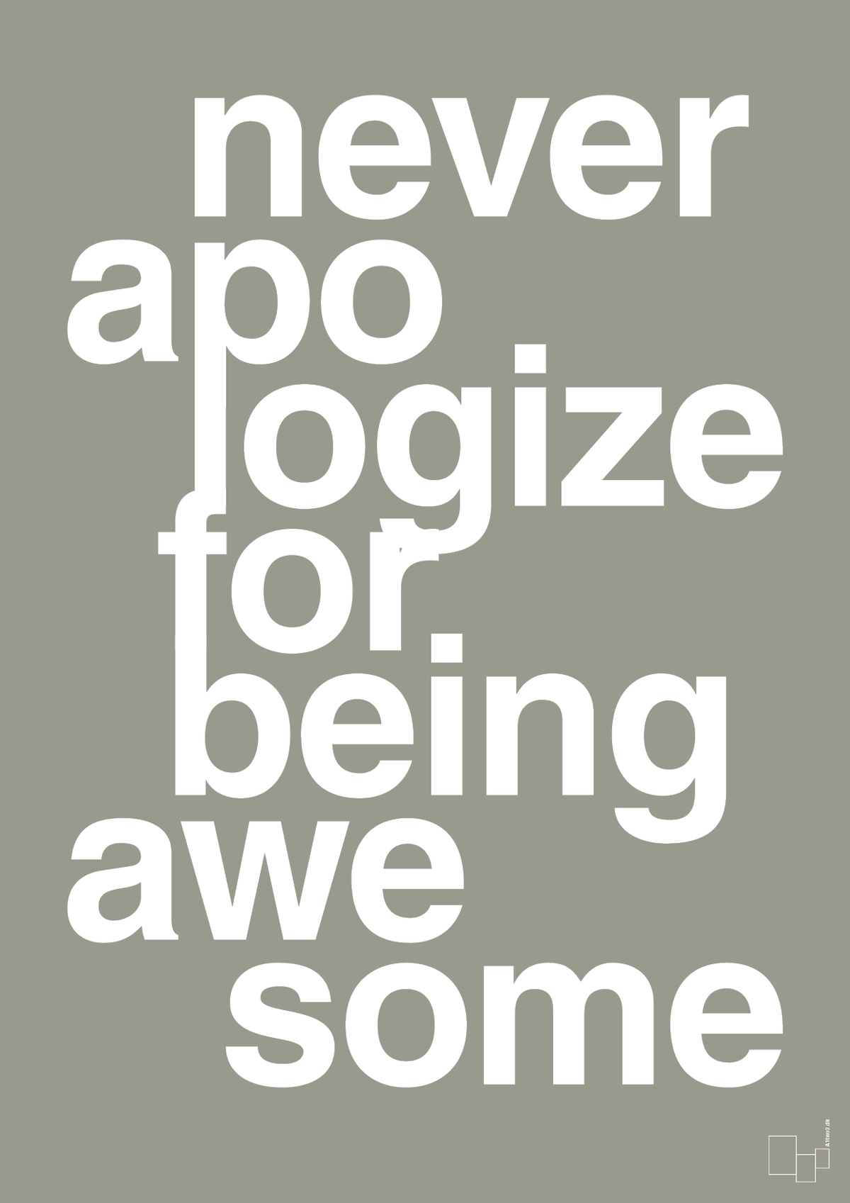 plakat: never apologize for being awesome - battleship gray-Fitness-A1two3