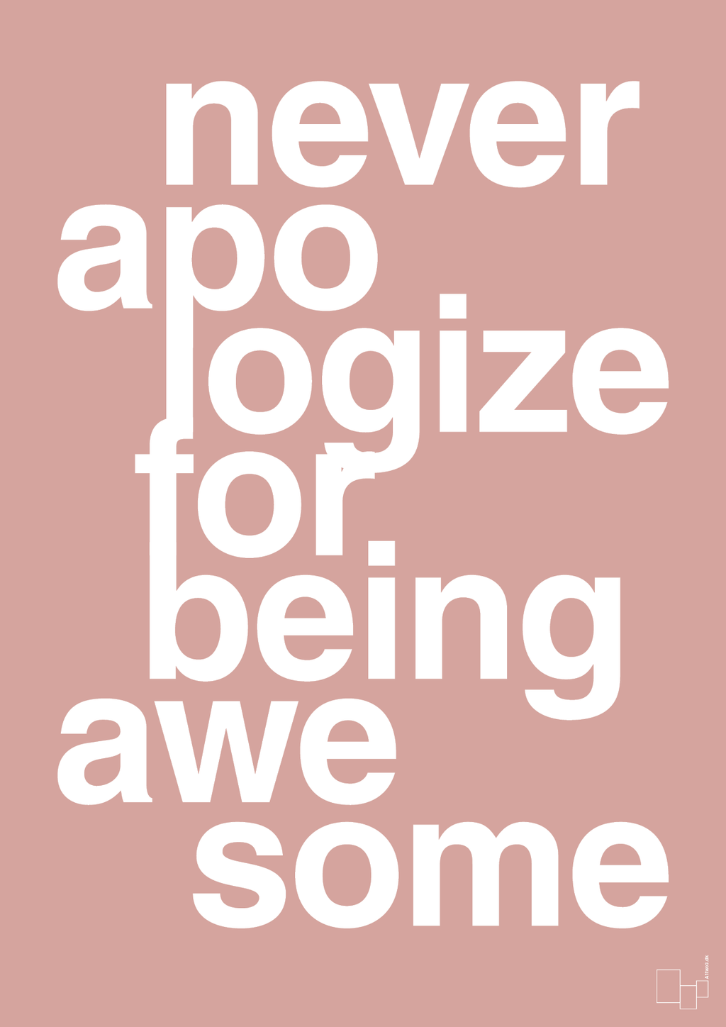 plakat: never apologize for being awesome - bubble shell-Fitness-A1two3