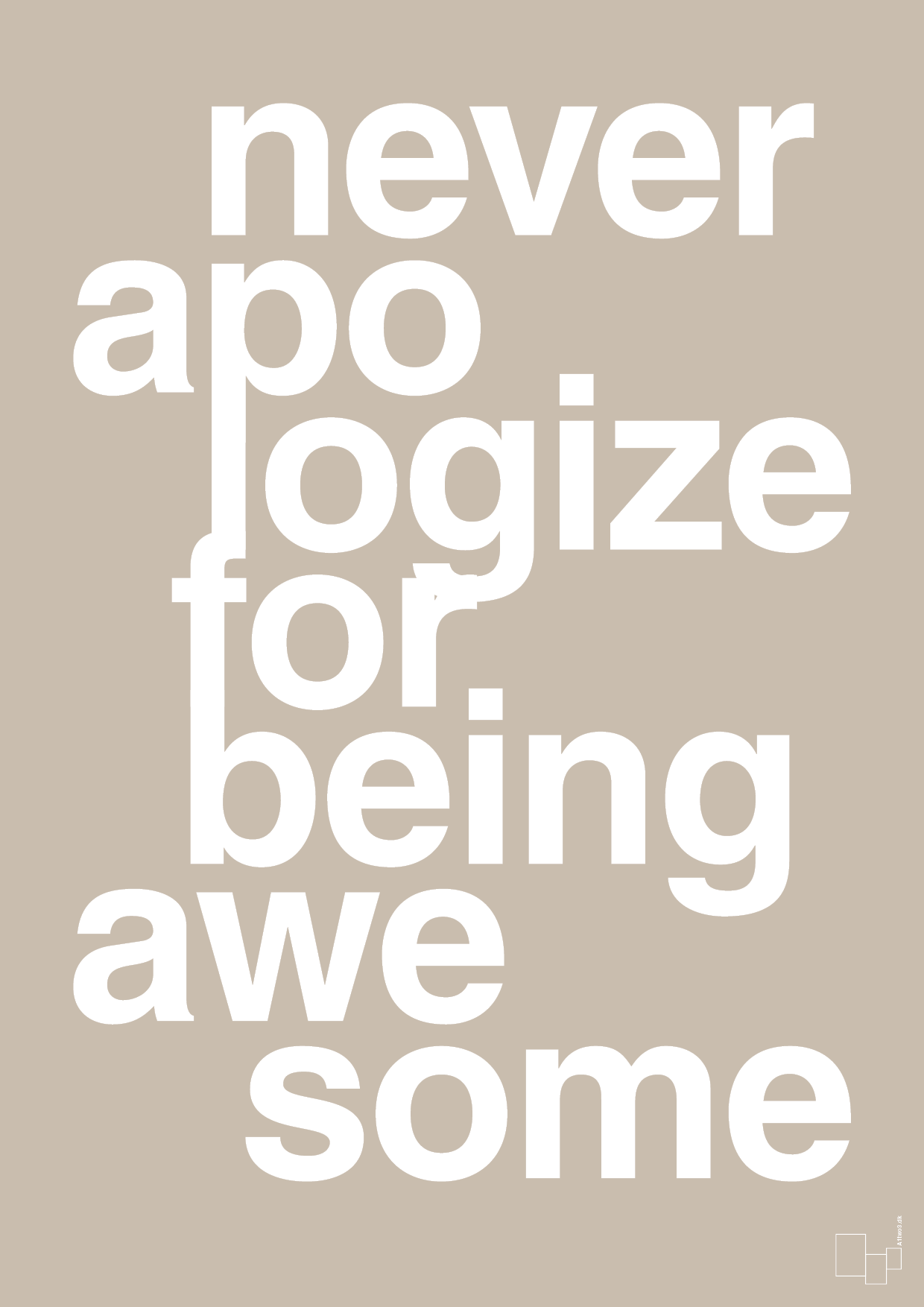 plakat: never apologize for being awesome - creamy mushroom-Fitness-A1two3