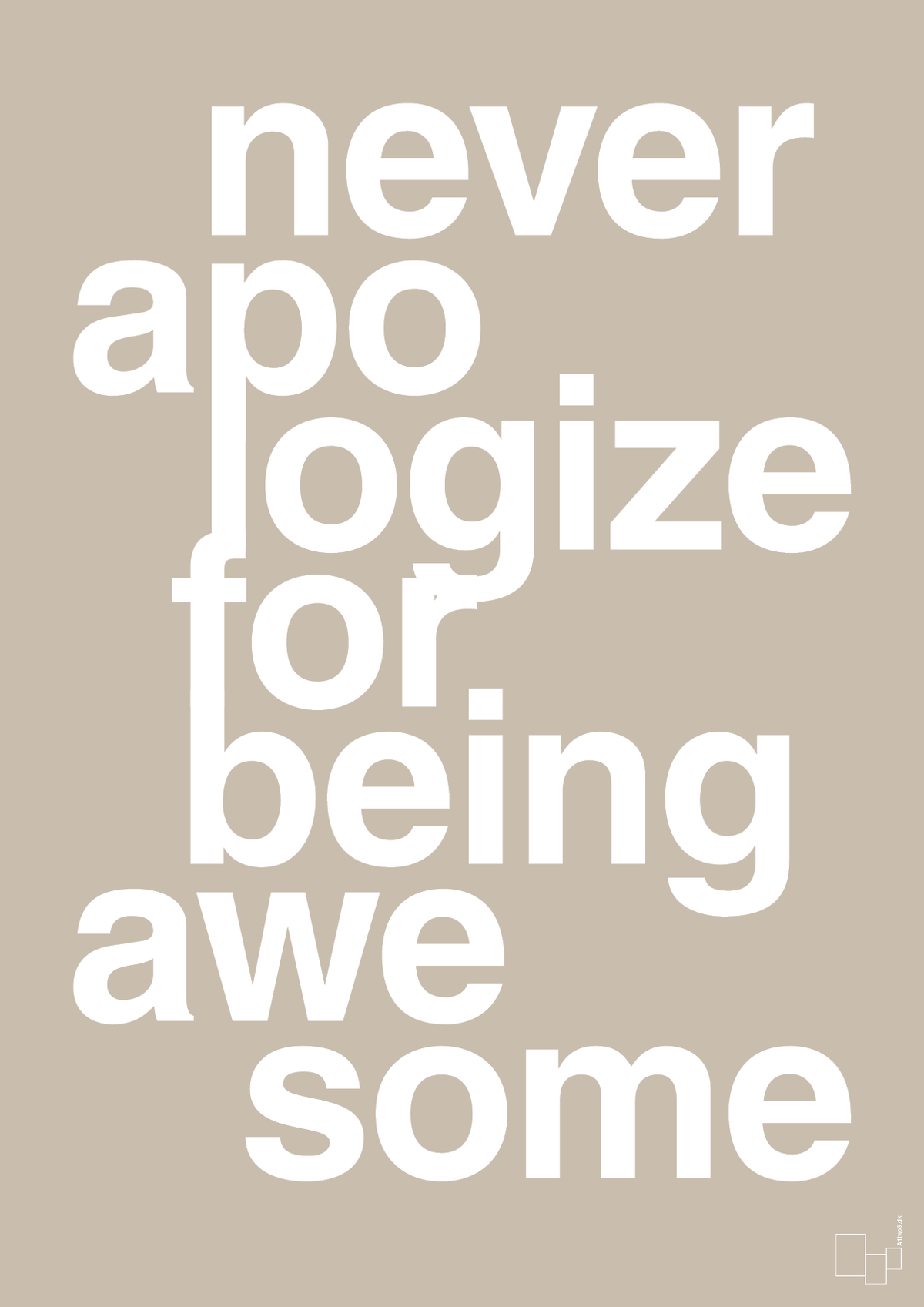 plakat: never apologize for being awesome - creamy mushroom-Fitness-A1two3