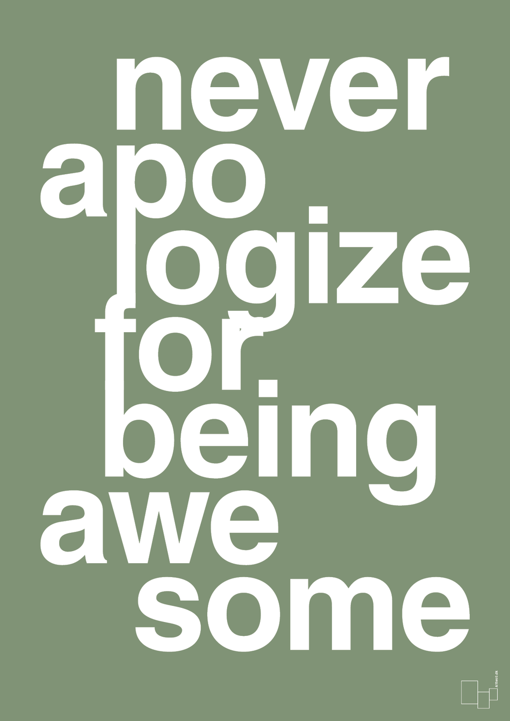 plakat: never apologize for being awesome - jade-Fitness-A1two3