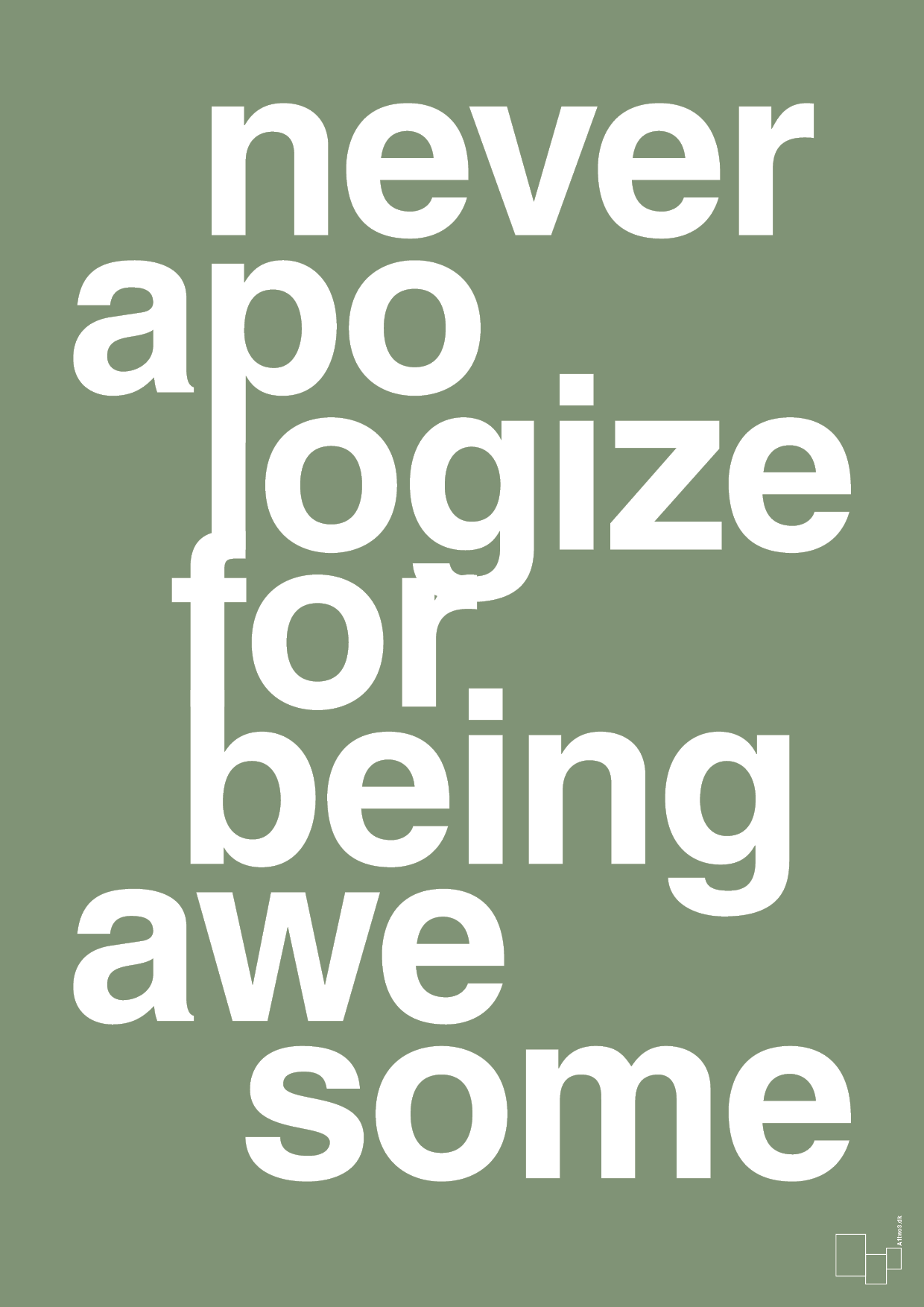plakat: never apologize for being awesome - jade-Fitness-A1two3