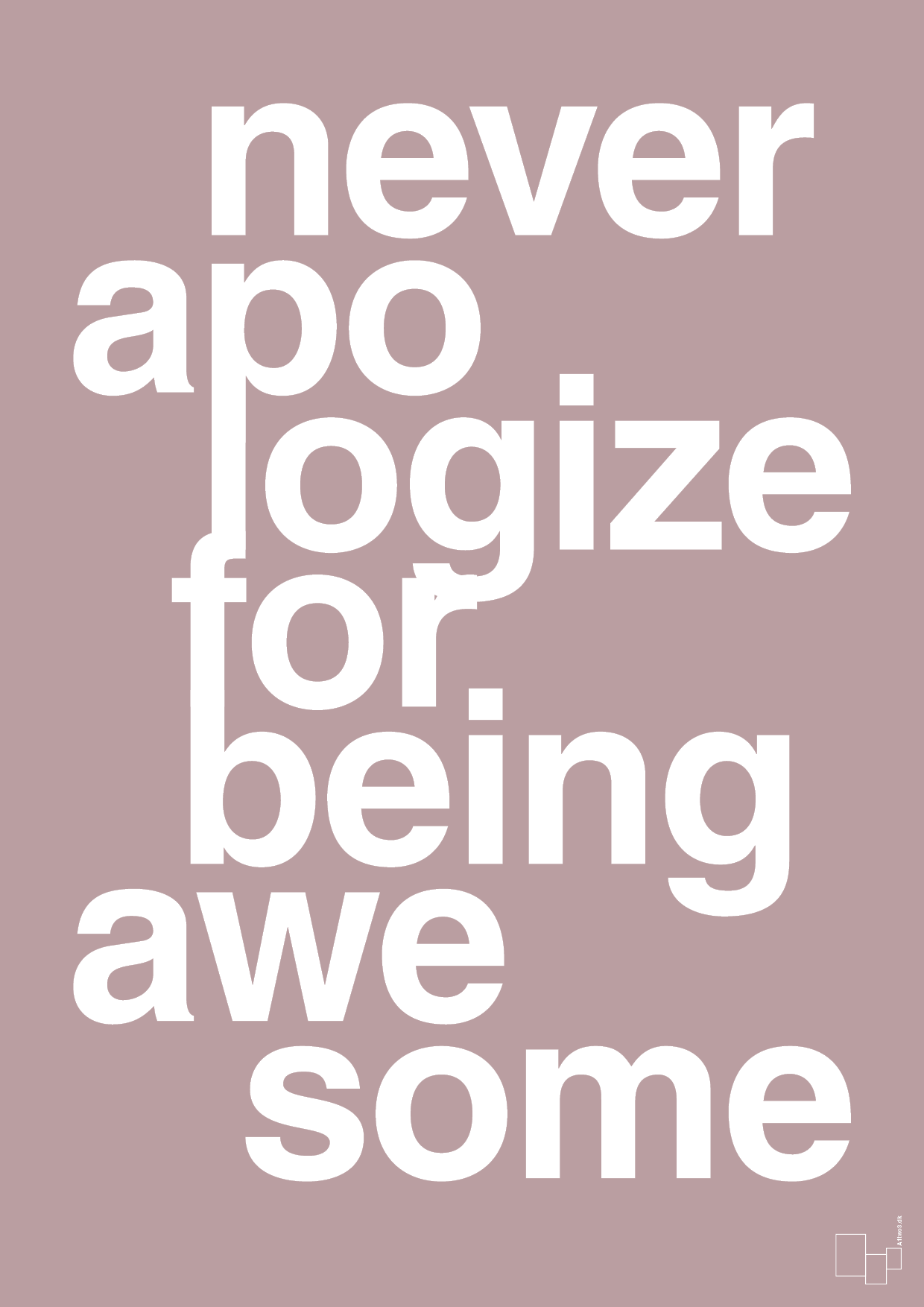 plakat: never apologize for being awesome - light rose-Fitness-A1two3