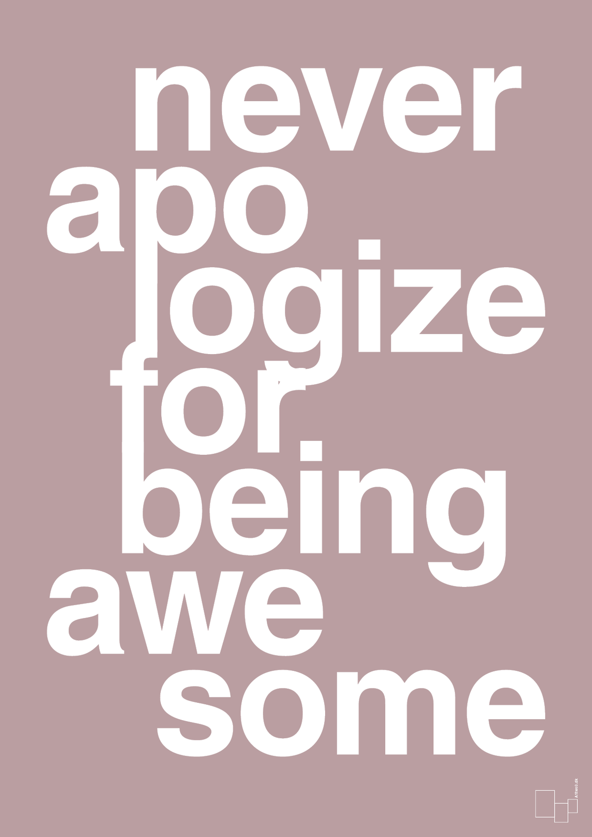 plakat: never apologize for being awesome - light rose-Fitness-A1two3