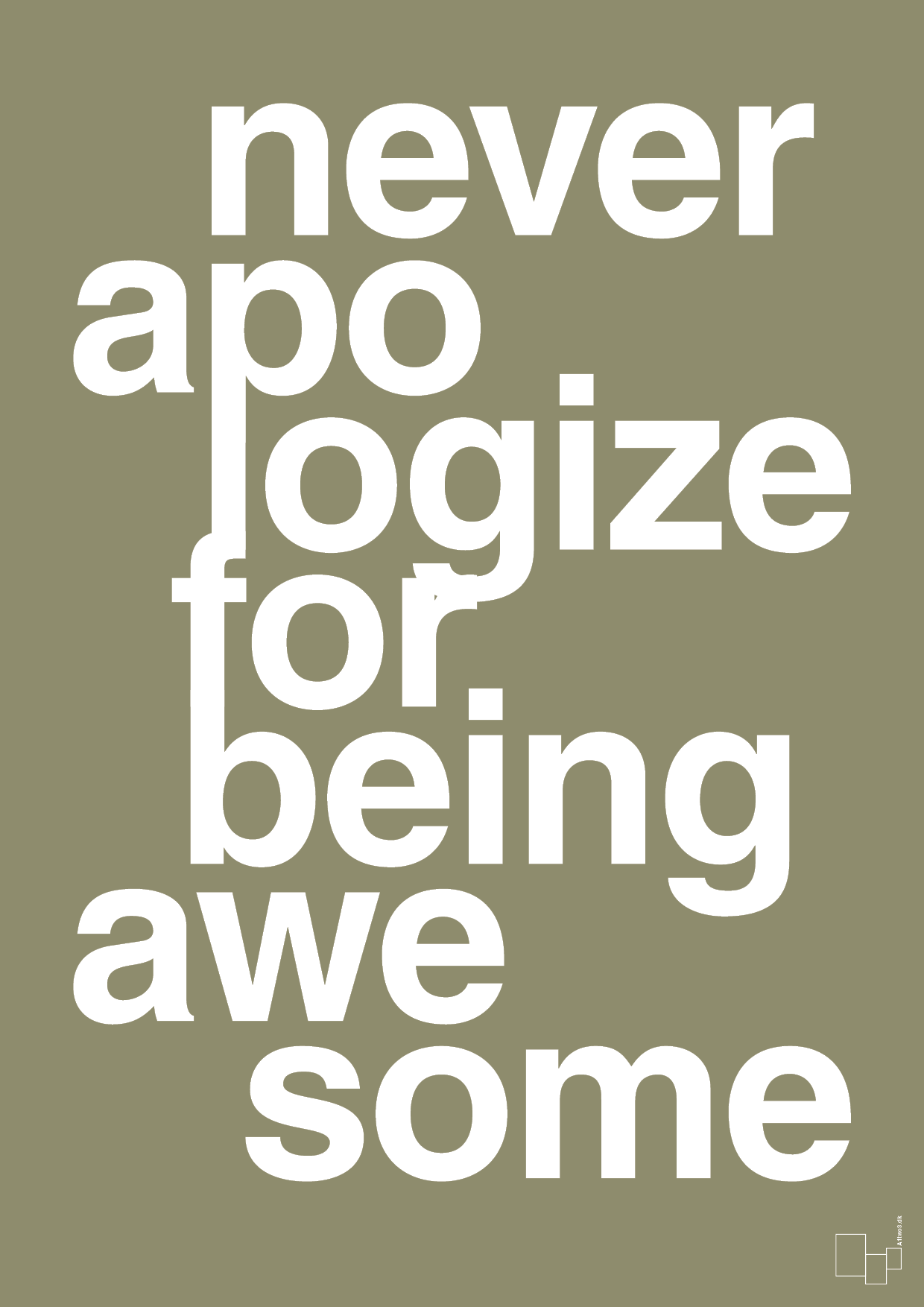 plakat: never apologize for being awesome - misty forrest-Fitness-A1two3