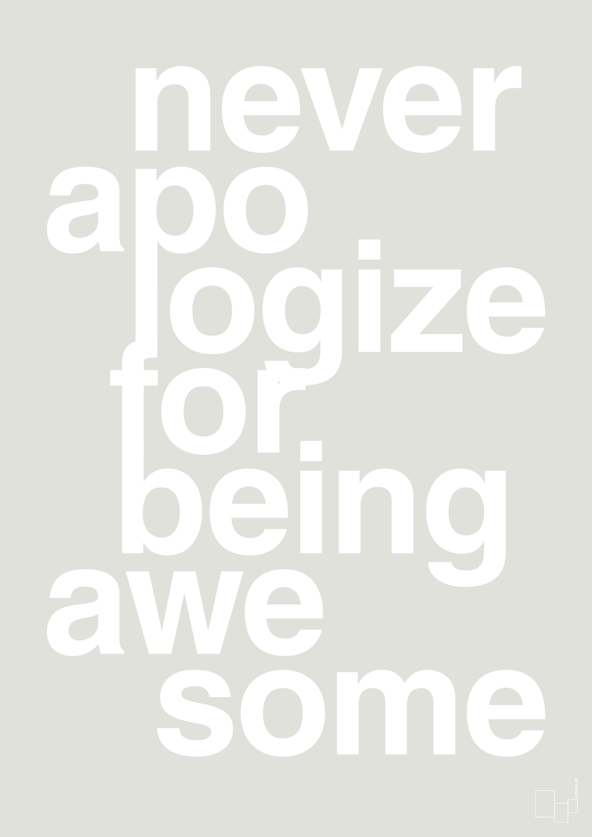plakat: never apologize for being awesome - painters white-Fitness-A1two3