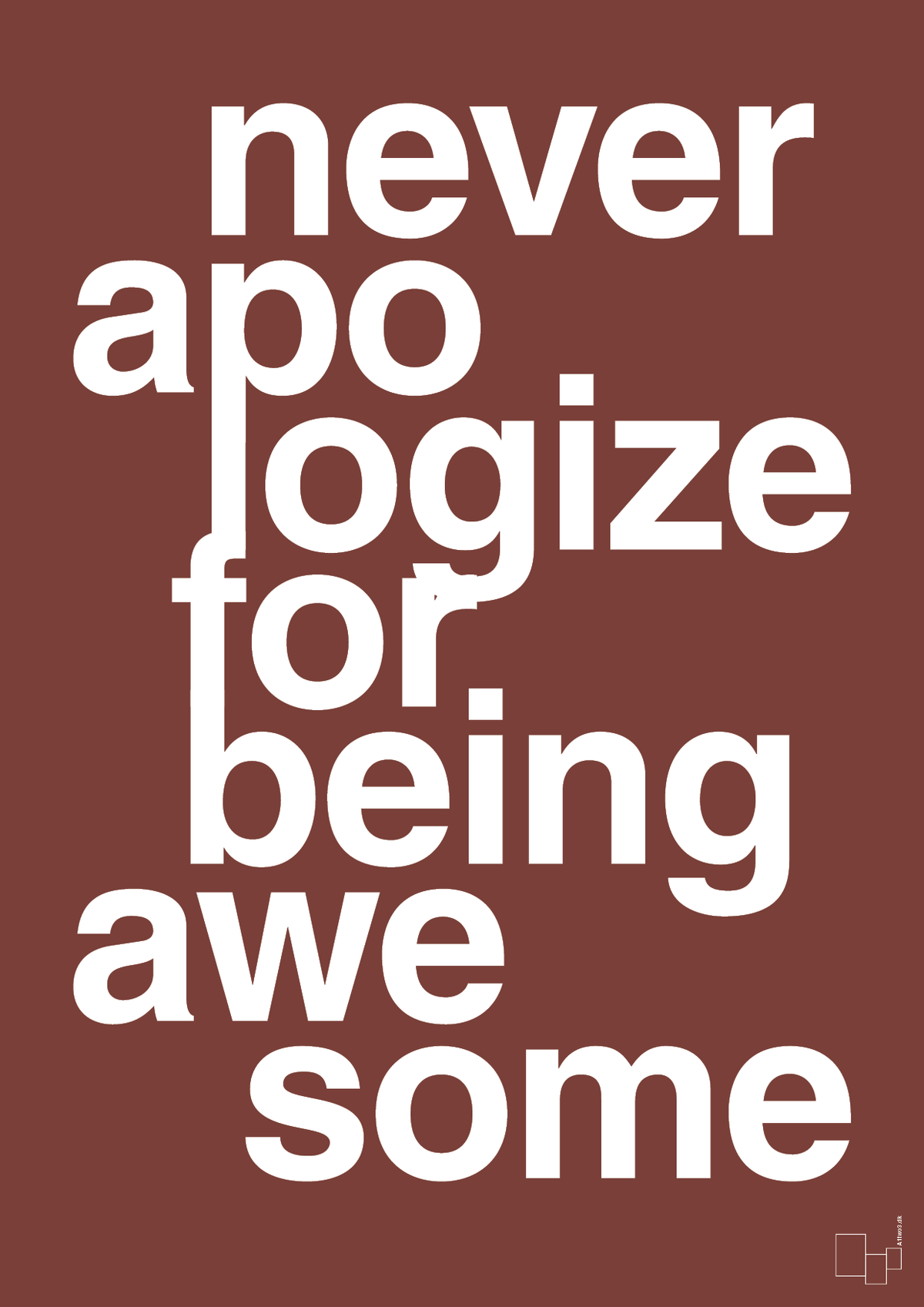 plakat: never apologize for being awesome - red pepper-Fitness-A1two3