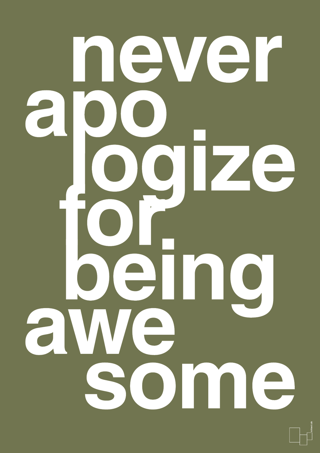 plakat: never apologize for being awesome - secret meadow-Fitness-A1two3