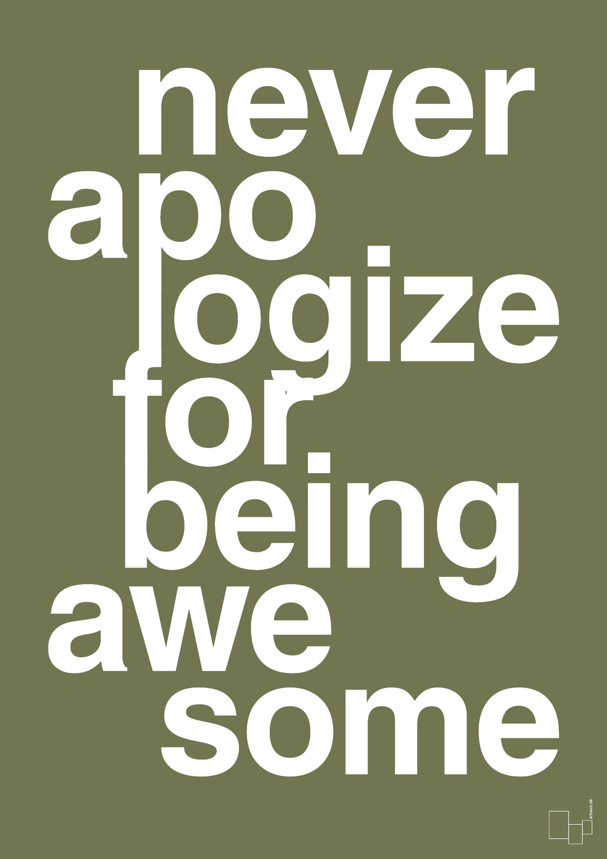 plakat: never apologize for being awesome - secret meadow-Fitness-A1two3
