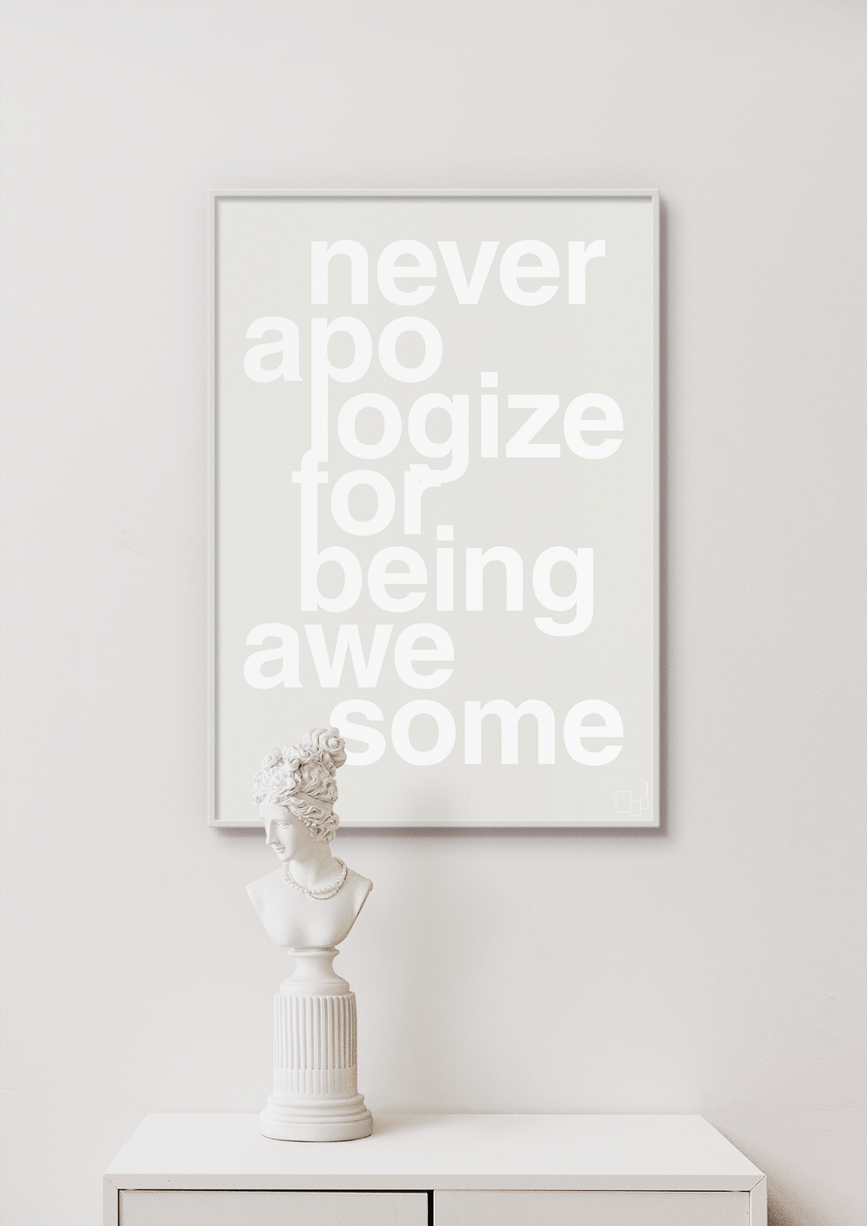 plakat: never apologize for being awesome - graphic charcoal-Fitness-A1two3