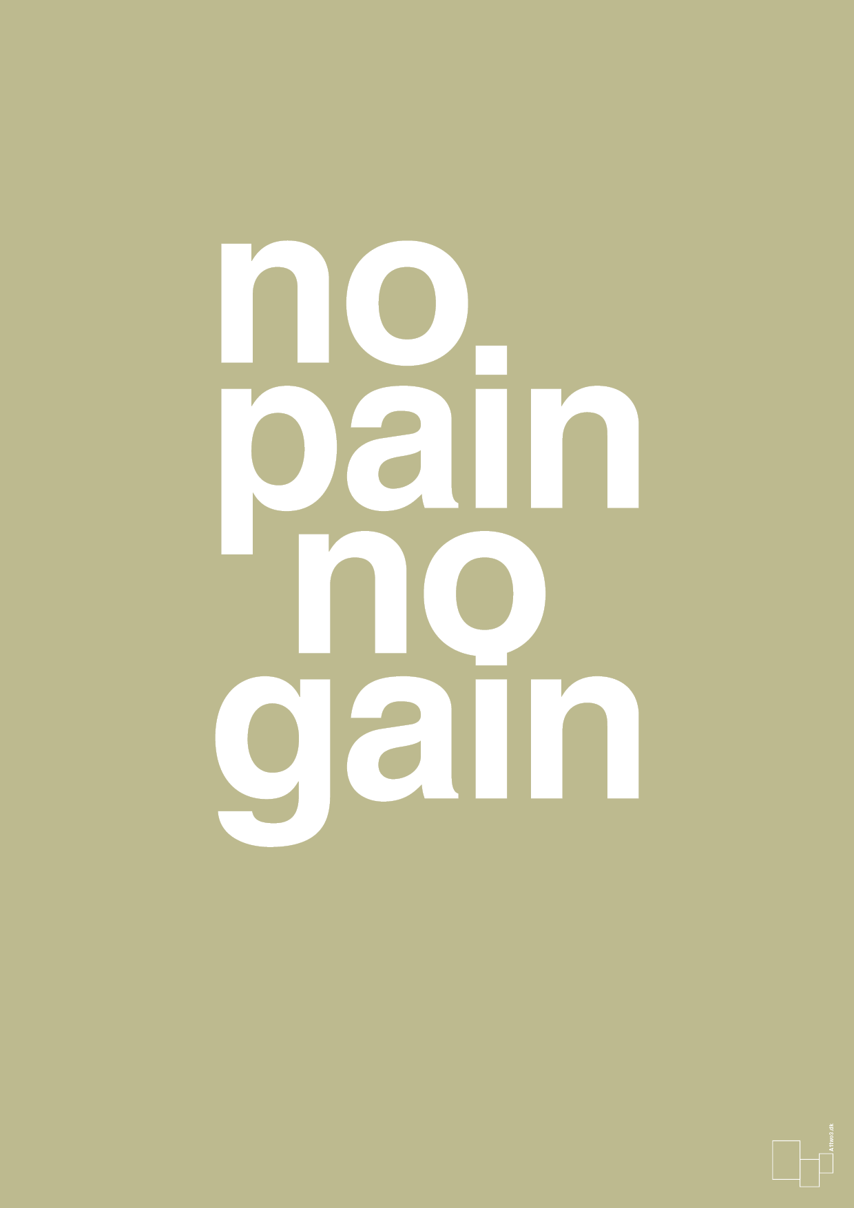 plakat: no pain no gain - back to nature-Fitness-A1two3