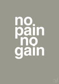 plakat: no pain no gain - battleship gray-Fitness-A1two3