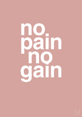 plakat: no pain no gain - bubble shell-Fitness-A1two3