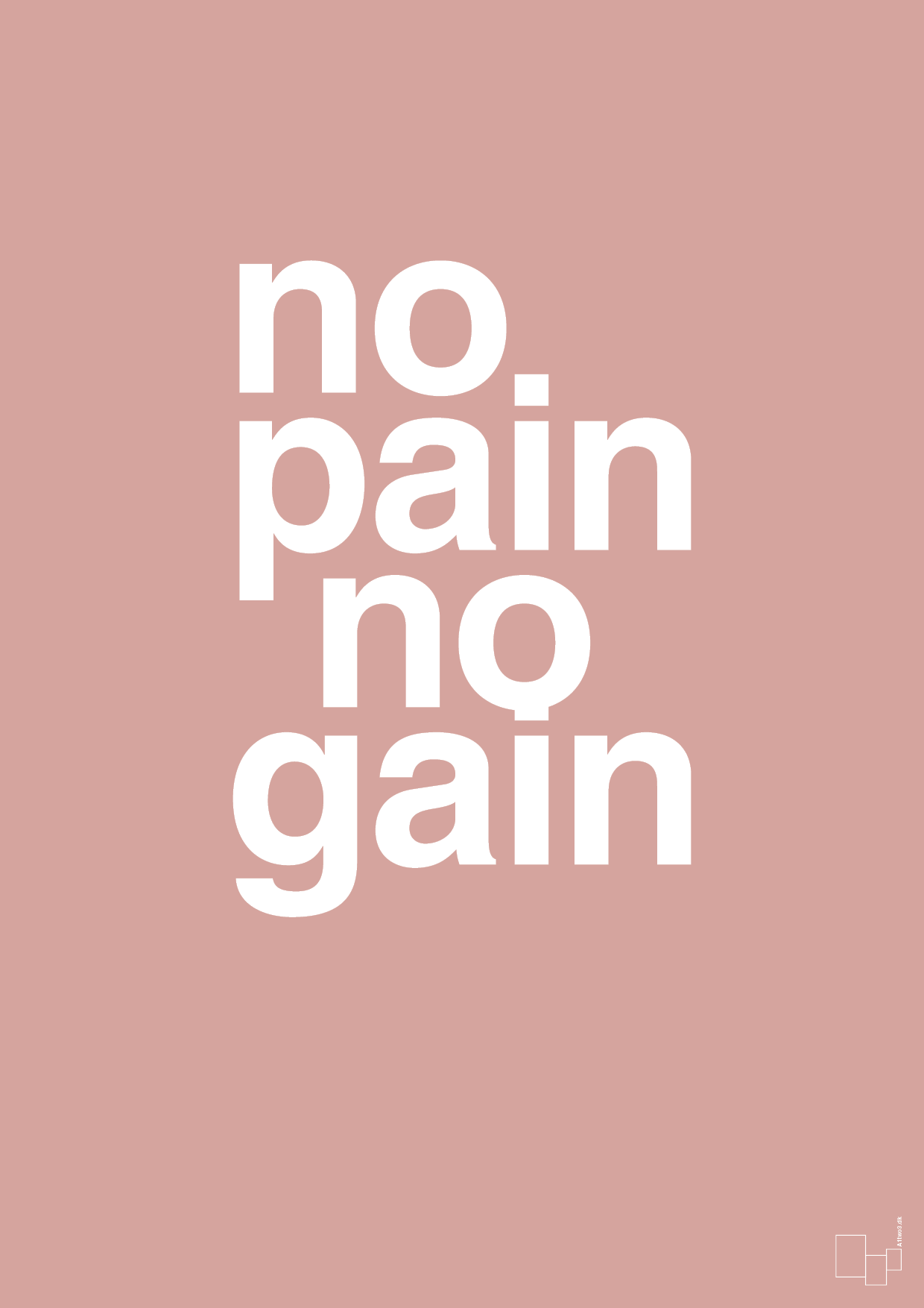 plakat: no pain no gain - bubble shell-Fitness-A1two3