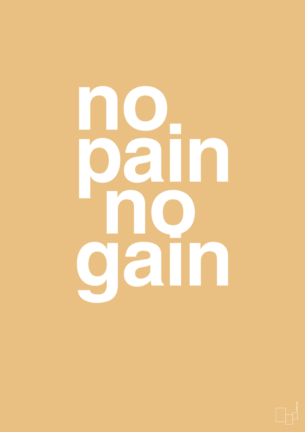 plakat: no pain no gain - charismatic-Fitness-A1two3