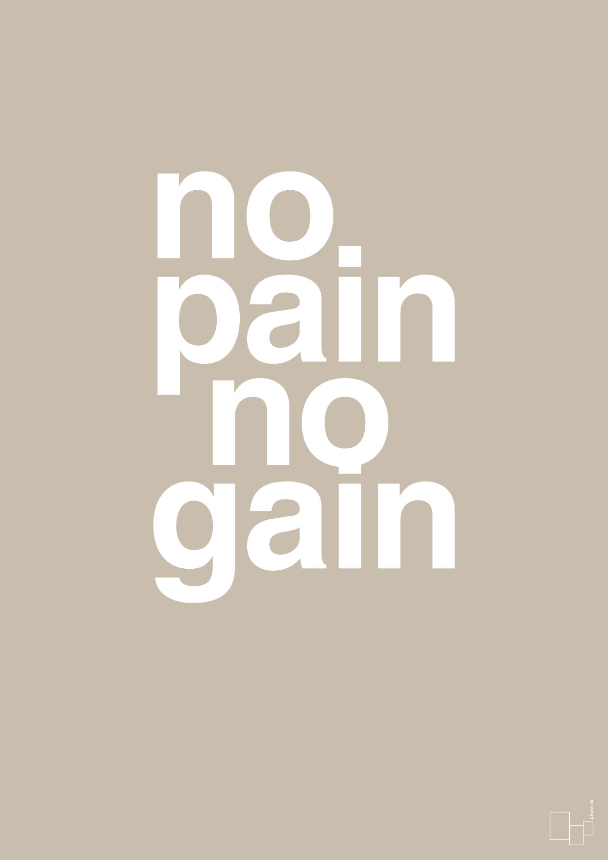 plakat: no pain no gain - creamy mushroom-Fitness-A1two3