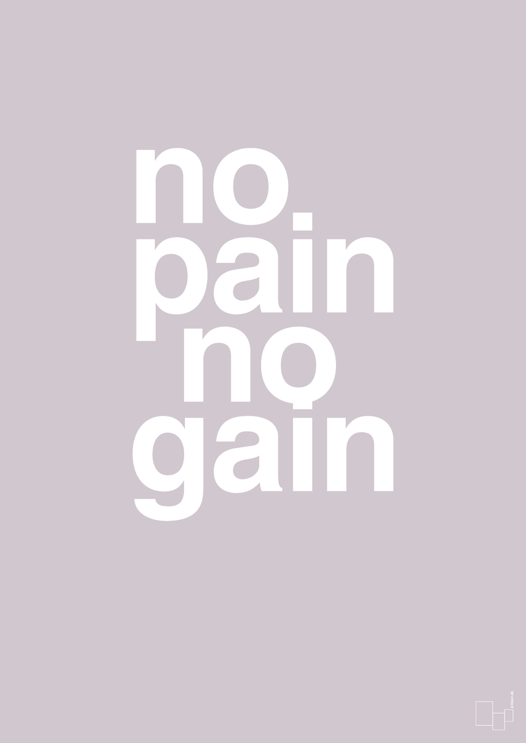 plakat: no pain no gain - dusty lilac-Fitness-A1two3