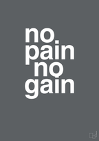 plakat: no pain no gain - graphic charcoal-Fitness-A1two3