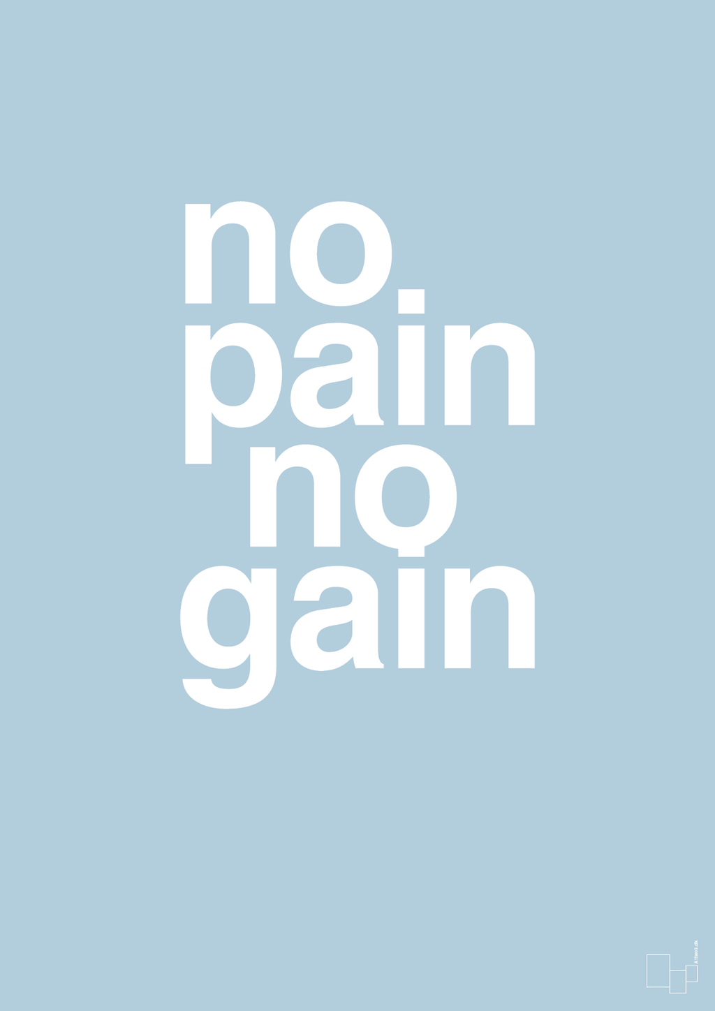 plakat: no pain no gain - heavenly blue-Fitness-A1two3