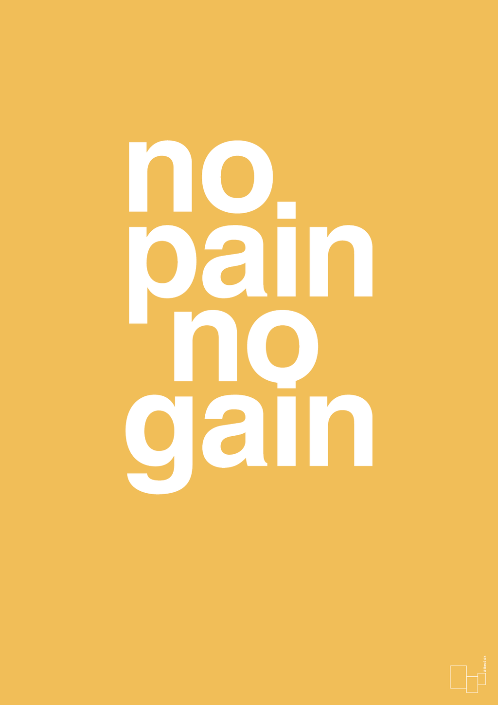 plakat: no pain no gain - honeycomb-Fitness-A1two3