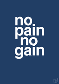 plakat: no pain no gain - lapis blue-Fitness-A1two3