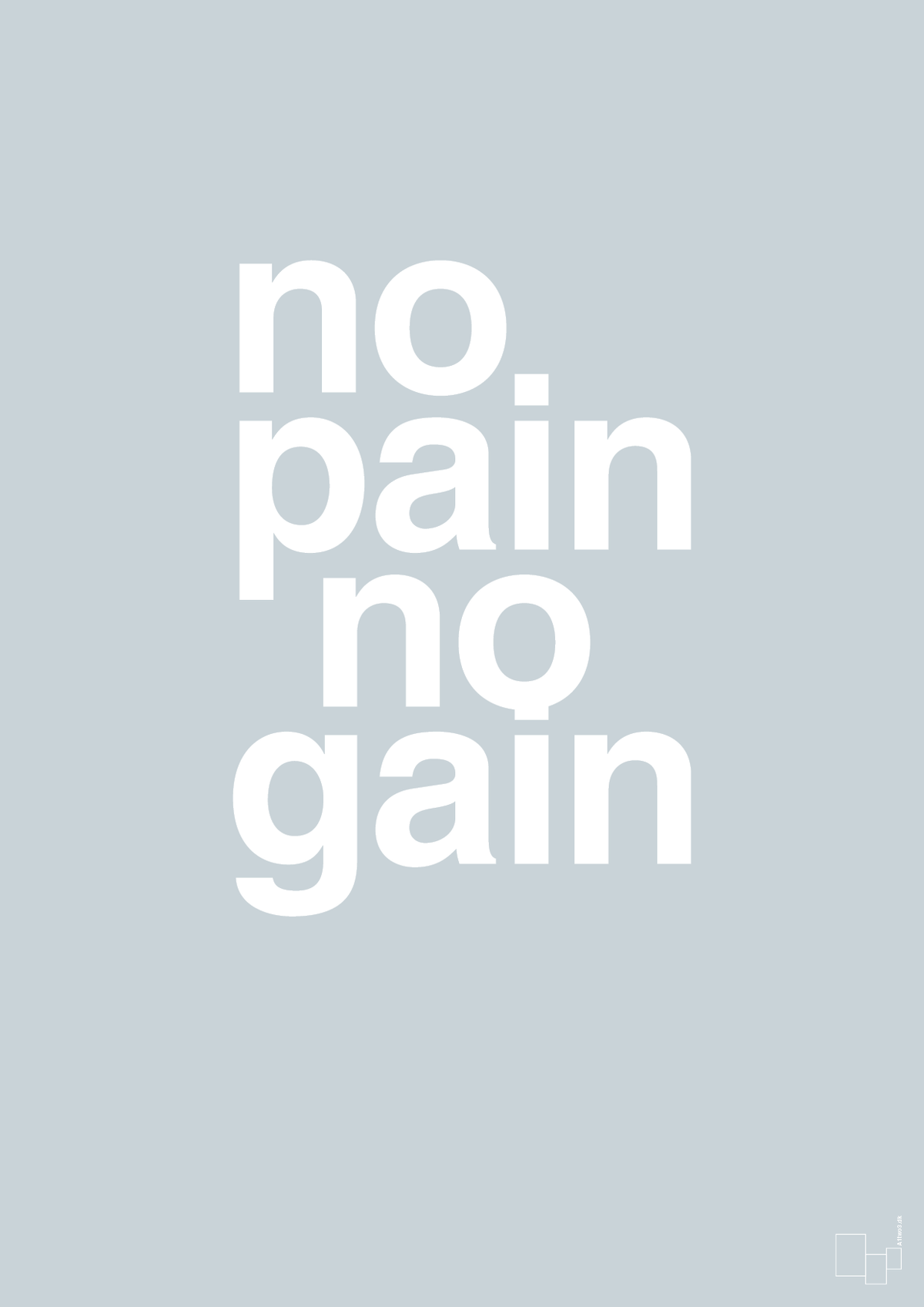 plakat: no pain no gain - light drizzle-Fitness-A1two3