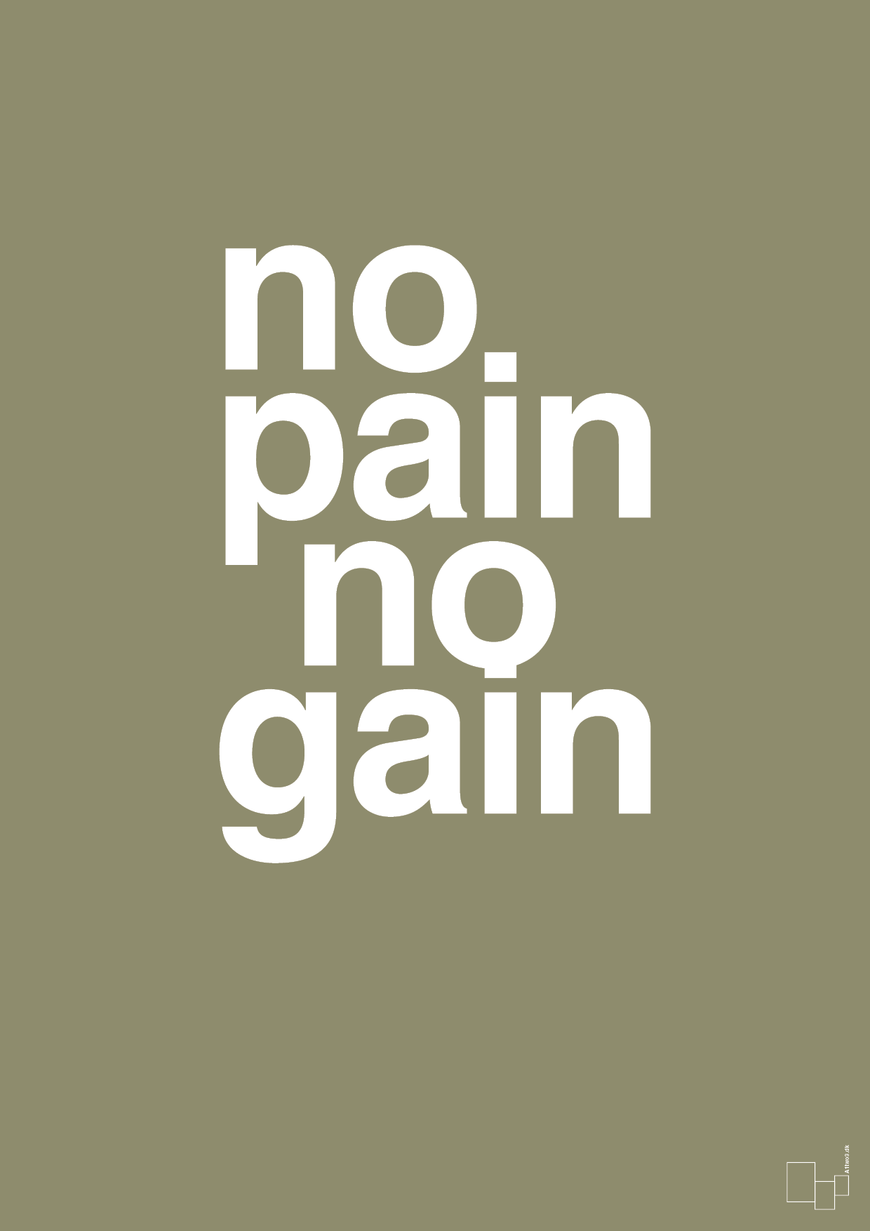 plakat: no pain no gain - misty forrest-Fitness-A1two3