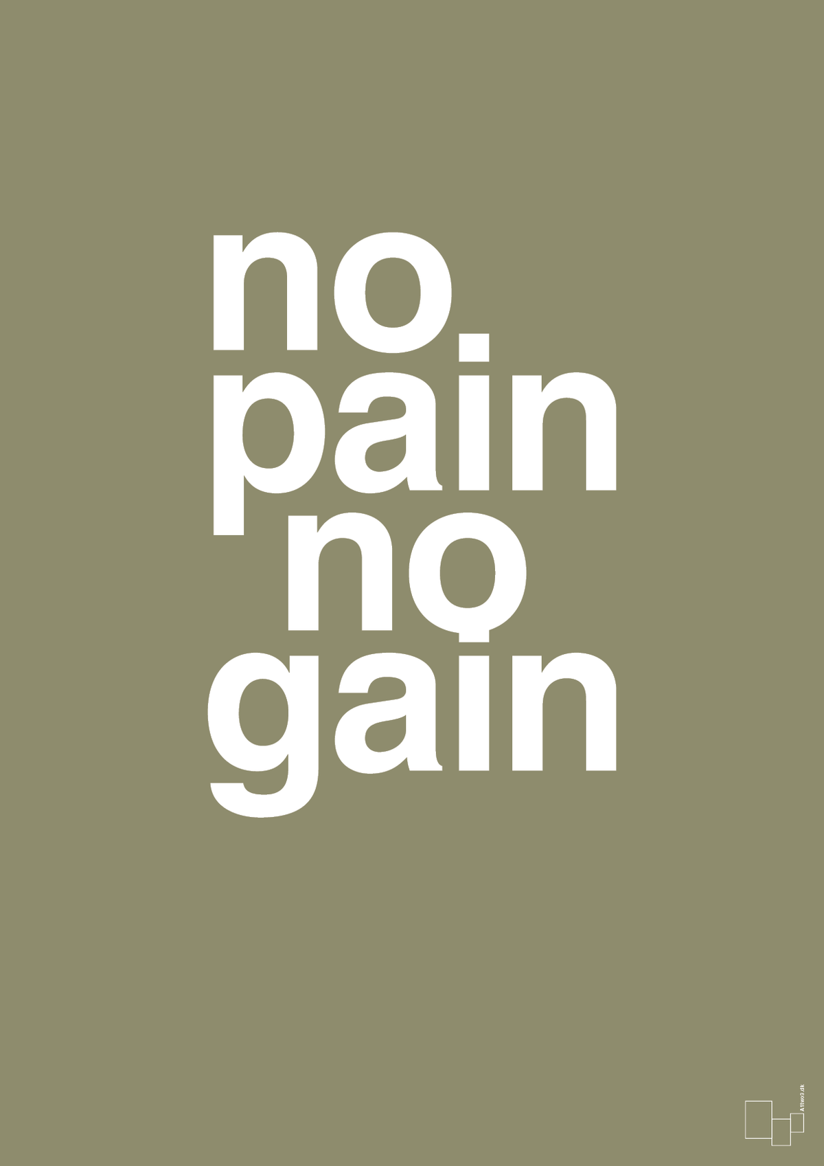 plakat: no pain no gain - misty forrest-Fitness-A1two3