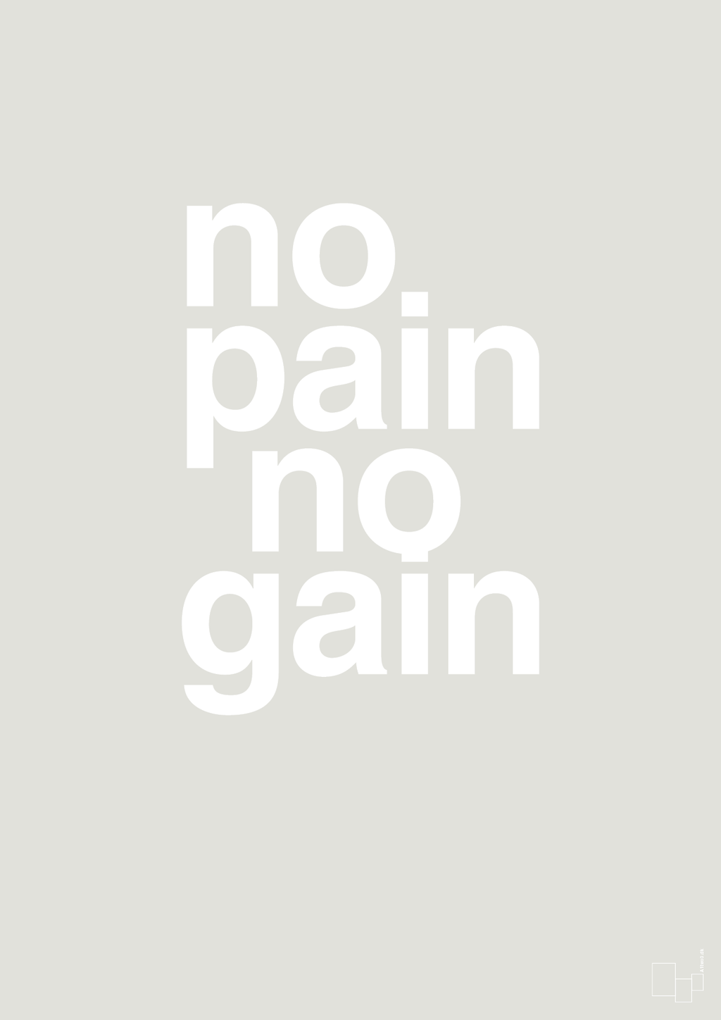 plakat: no pain no gain - painters white-Fitness-A1two3