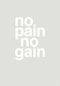 plakat: no pain no gain - painters white-Fitness-A1two3