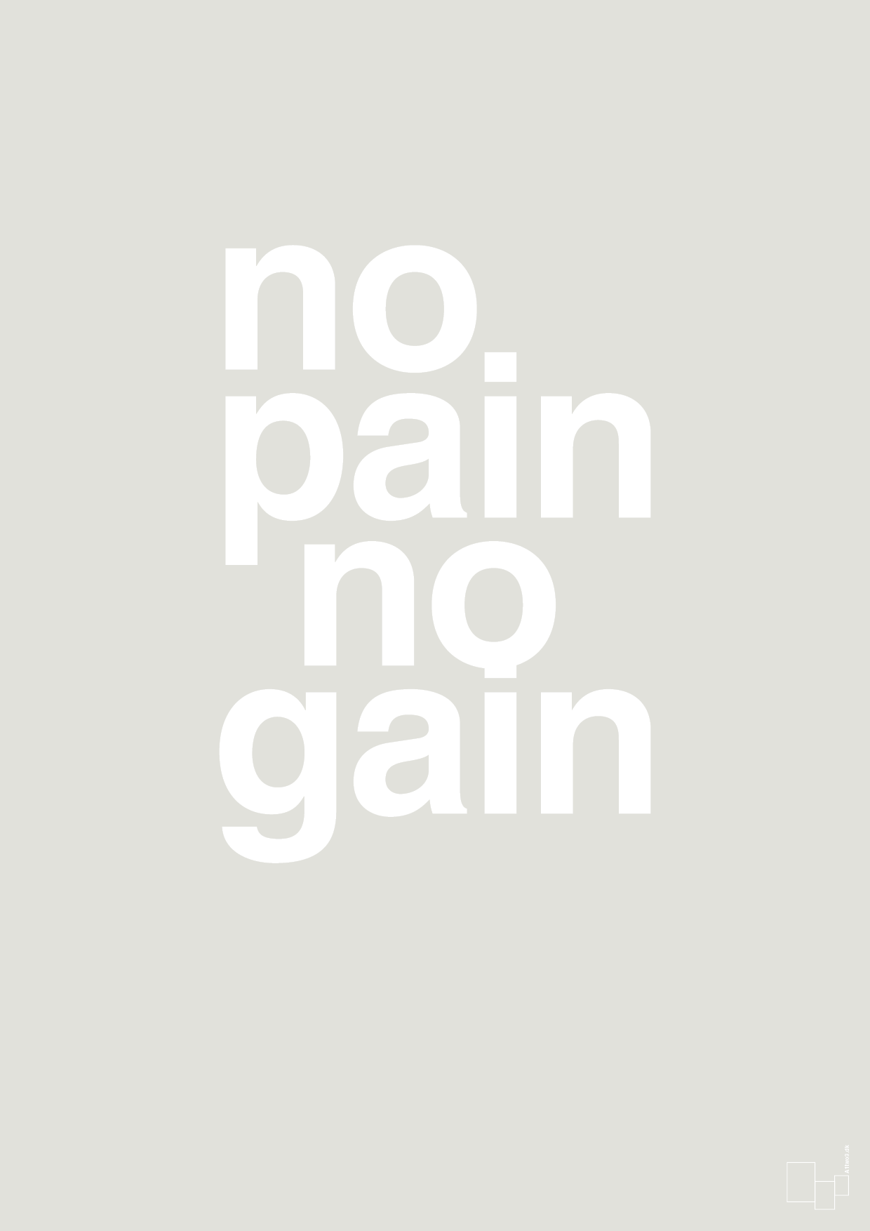 plakat: no pain no gain - painters white-Fitness-A1two3