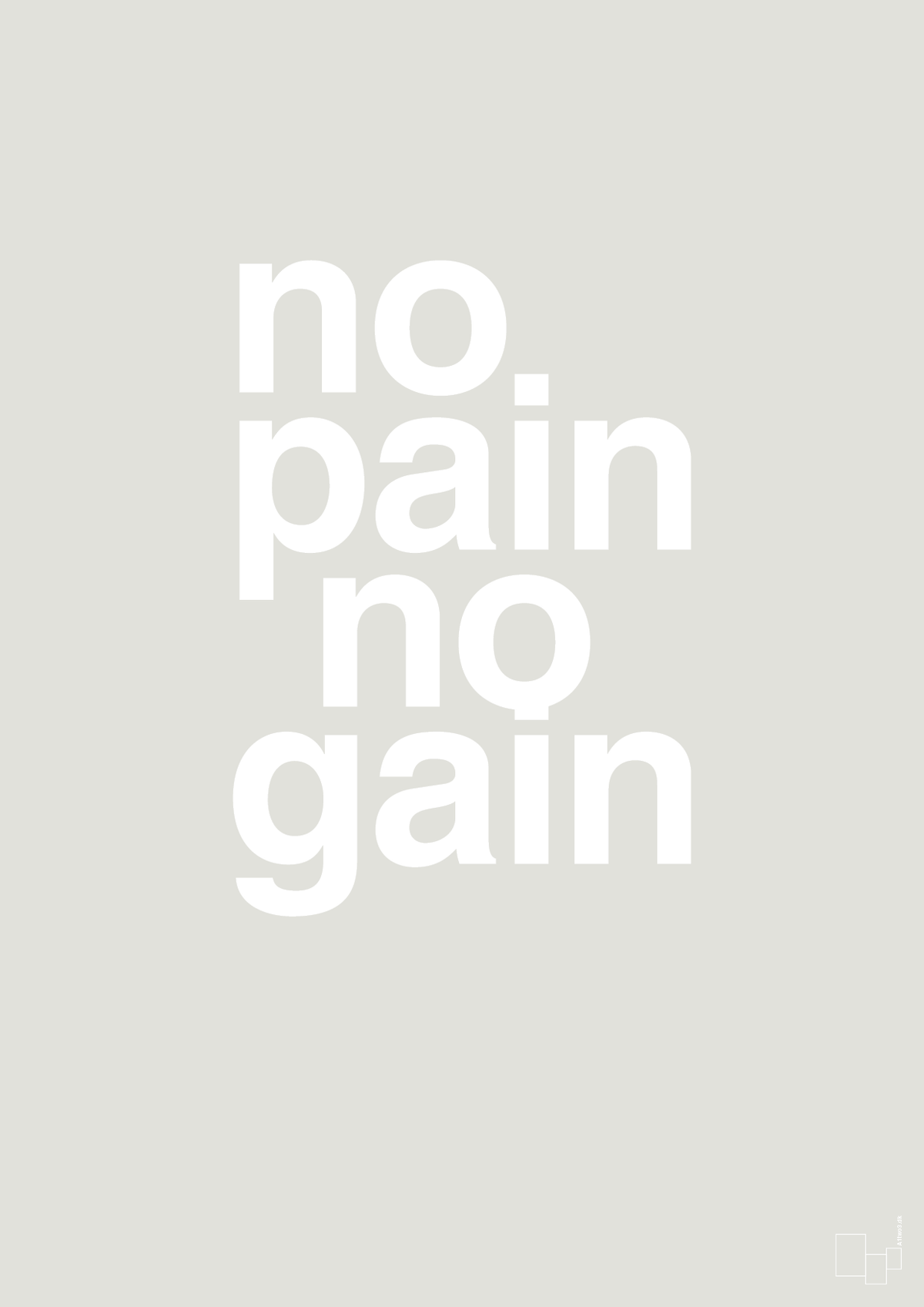 plakat: no pain no gain - painters white-Fitness-A1two3