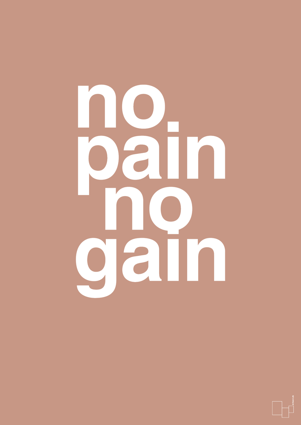 plakat: no pain no gain - powder-Fitness-A1two3