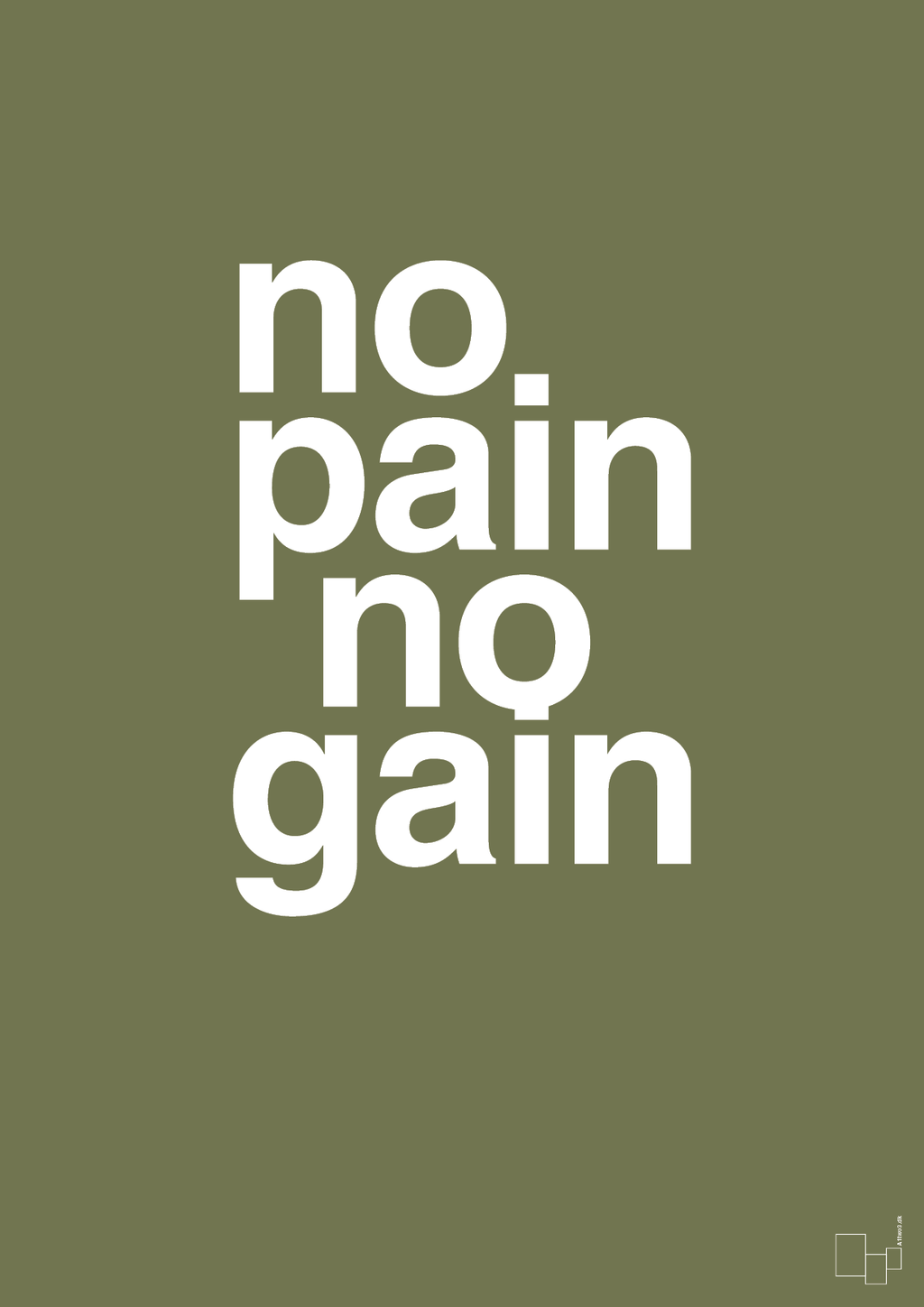 plakat: no pain no gain - secret meadow-Fitness-A1two3