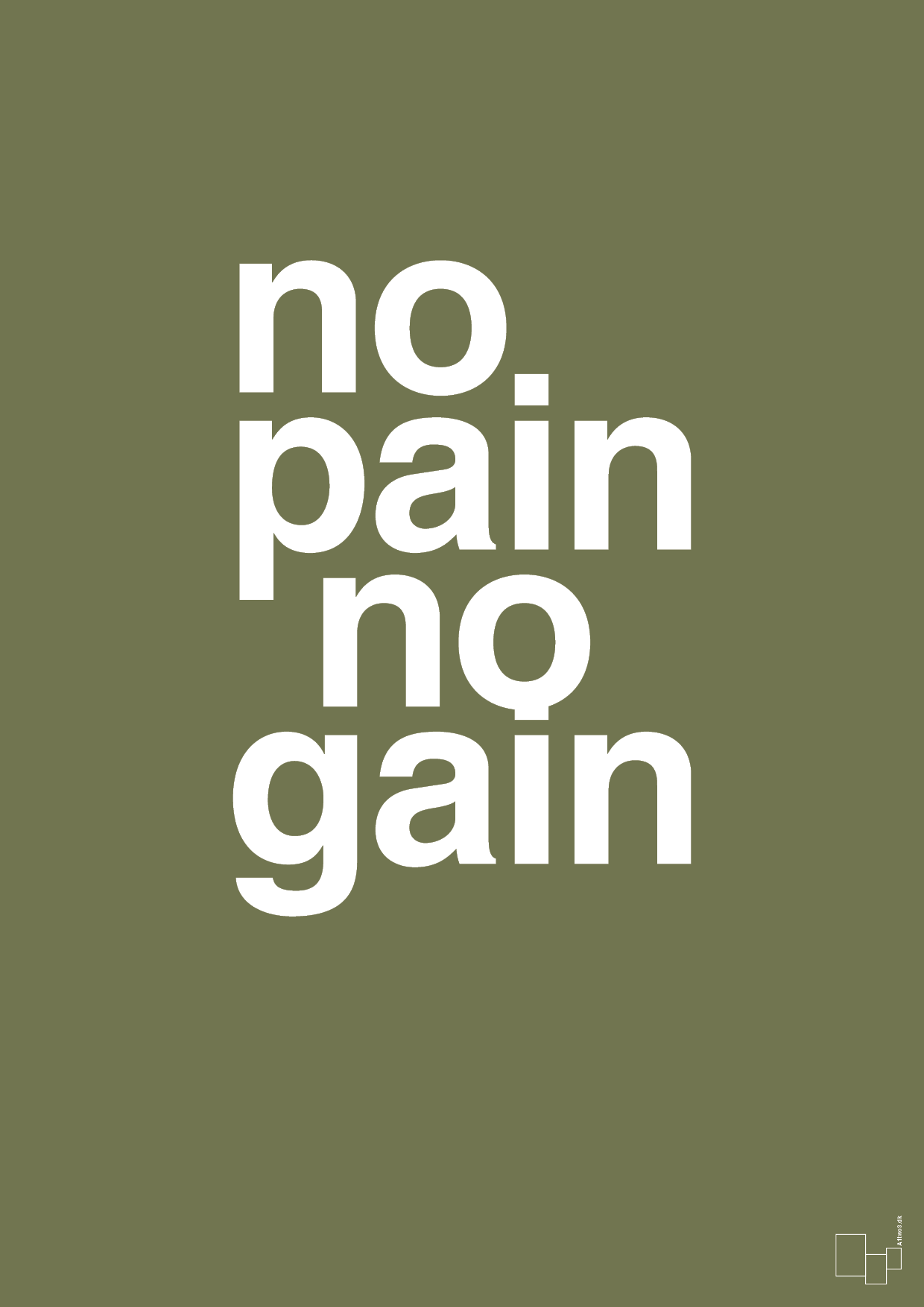 plakat: no pain no gain - secret meadow-Fitness-A1two3