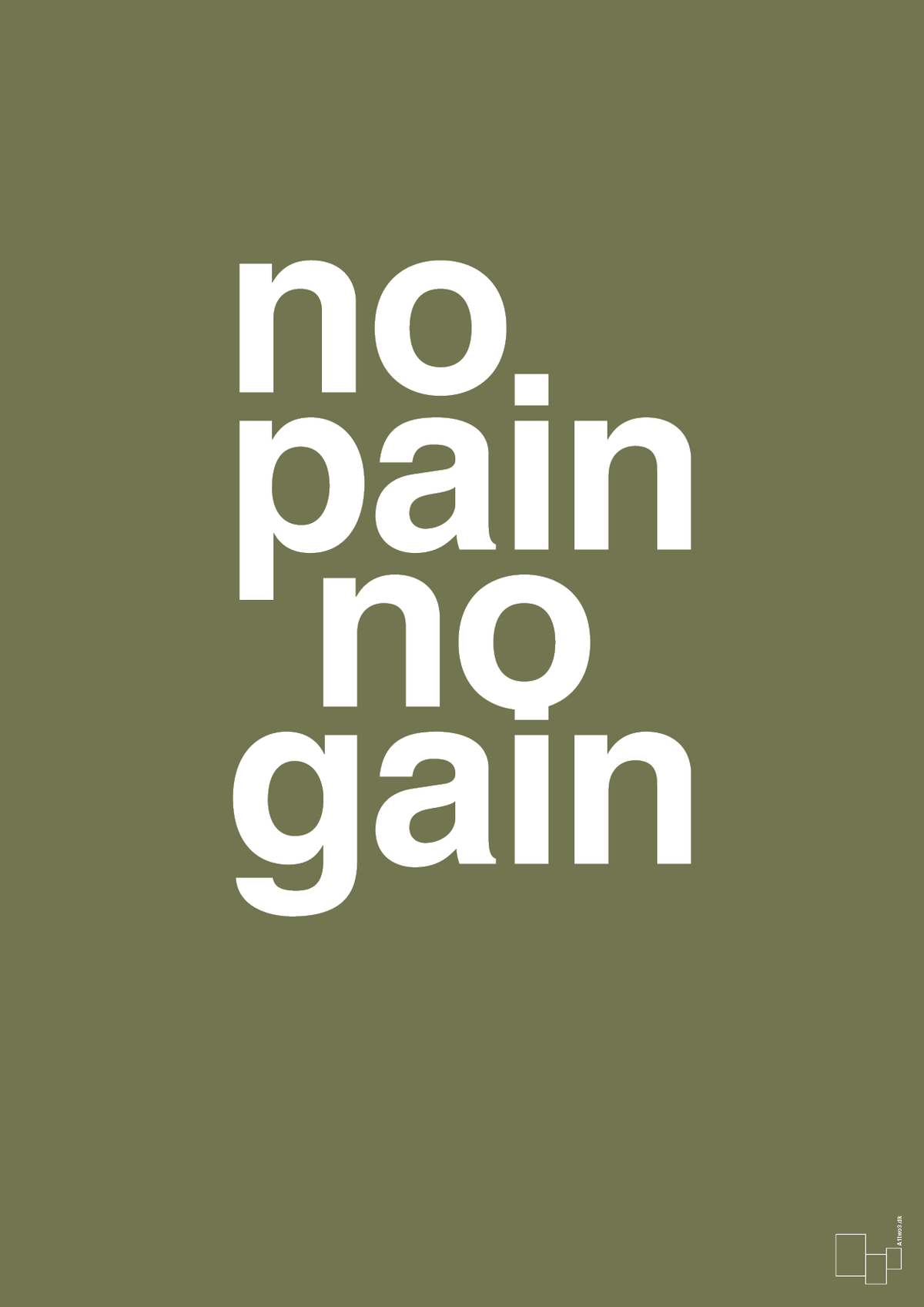 plakat: no pain no gain - secret meadow-Fitness-A1two3