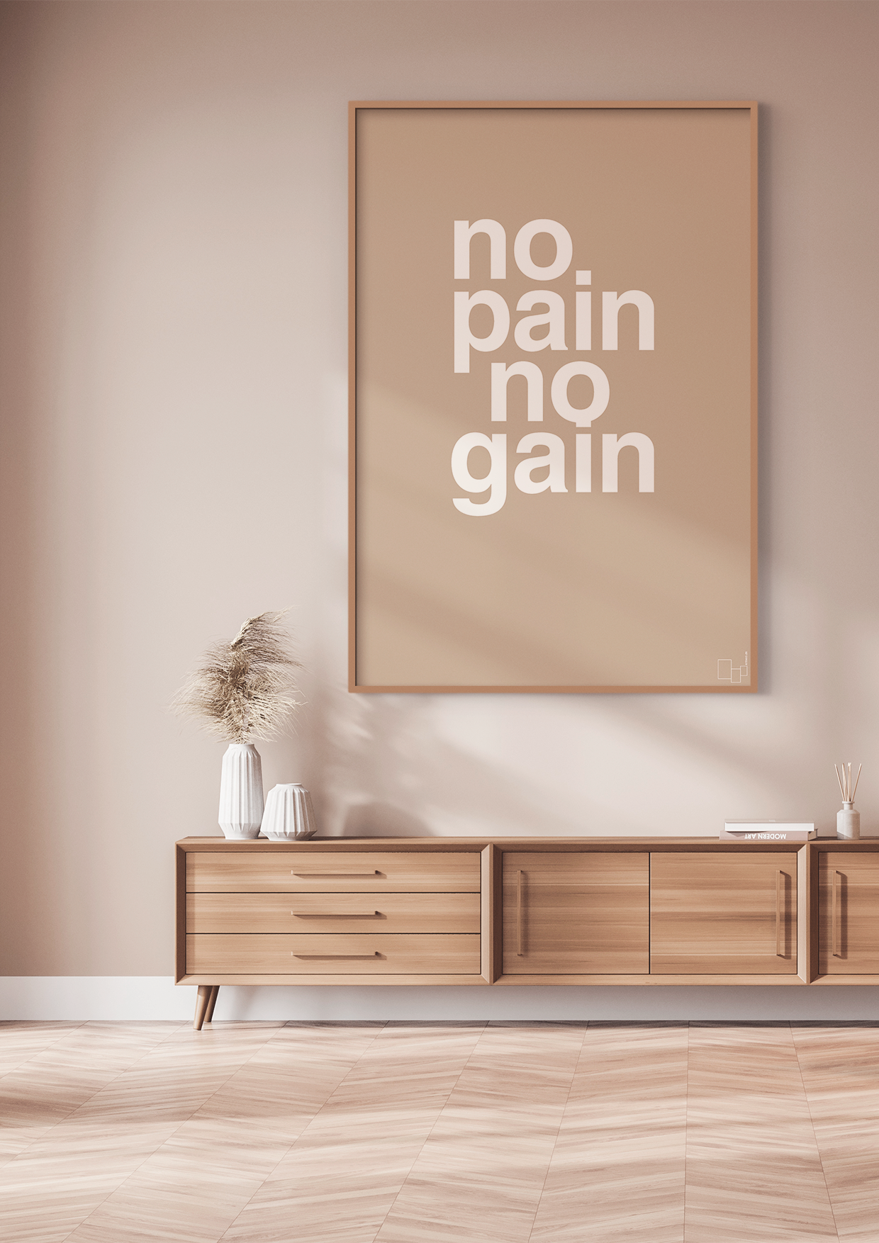 plakat: no pain no gain - graphic charcoal-Fitness-A1two3
